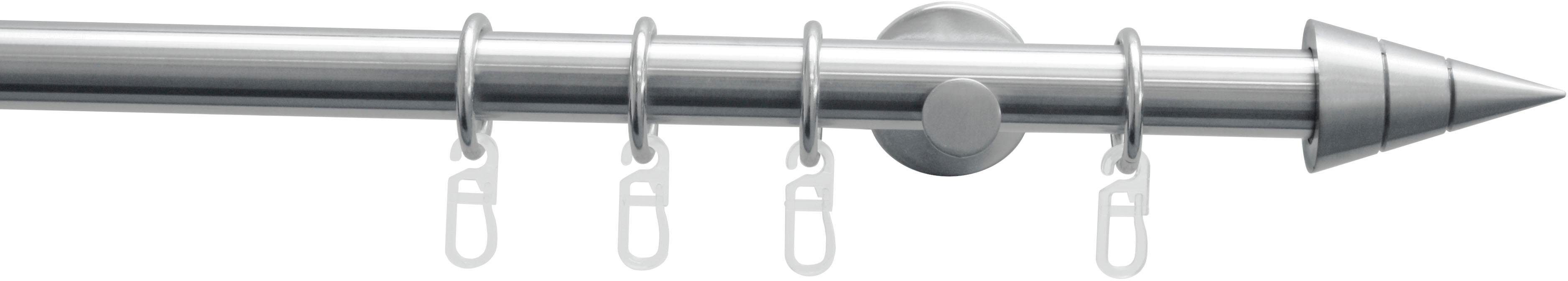 GARDINIA Gardinenstange Set Metall, Ø 20 mm, 1-läufig, Fixmaß, mit Bohren, verschraubt, Metall, 1-Lauf