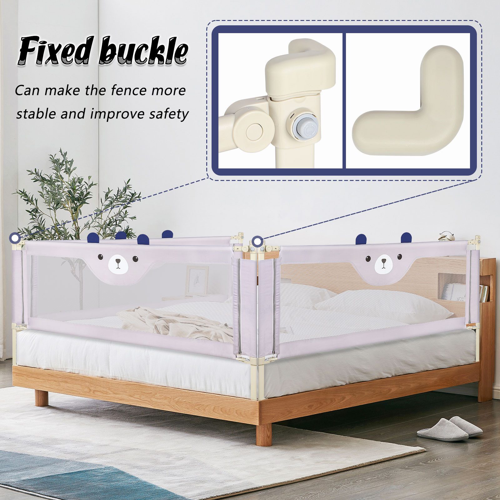 JEOBEST Bettschutzgitter Bettgitter Kinderbettgitter 180cm/200cm (Kleiner B günstig online kaufen