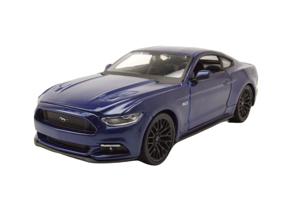 Maisto® Modellauto Ford Mustang GT 2015 blau metallic, Maßstab 1:24