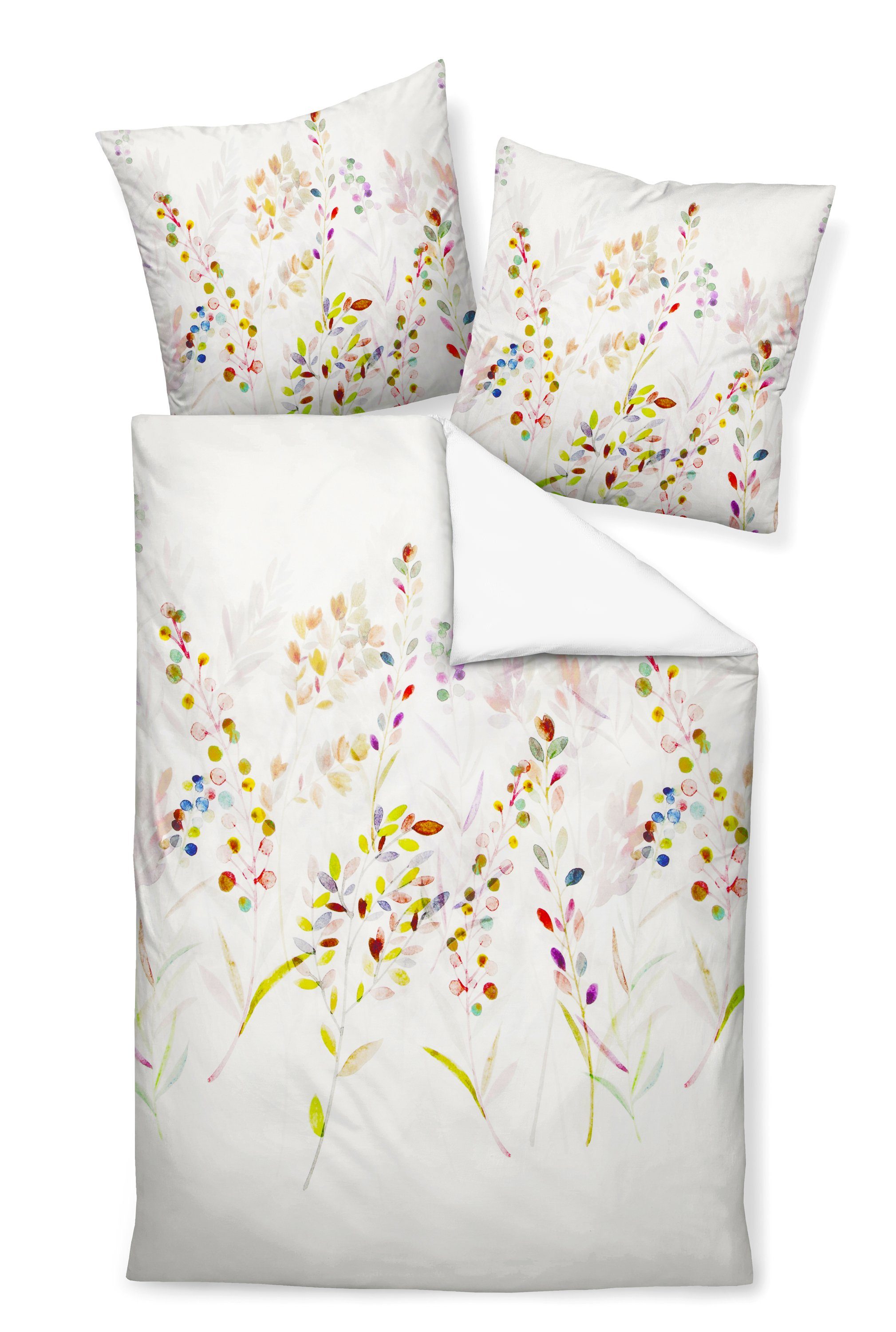 Janine Постельное белье Mako-Baumwolle, Mako-Satin, 2 teilig, Blumenzweige bunt