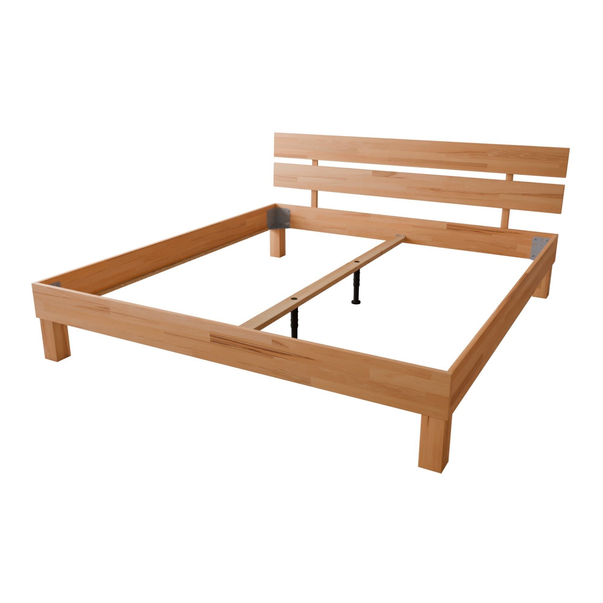 MeinMassivholz Massivholzbett PALMA Kernbuche (Verfügbar als Einzelbett & Doppelbett), Kopfpaneel, Standardmaße & Sonderlängen, Natur geölt, Made in Germany