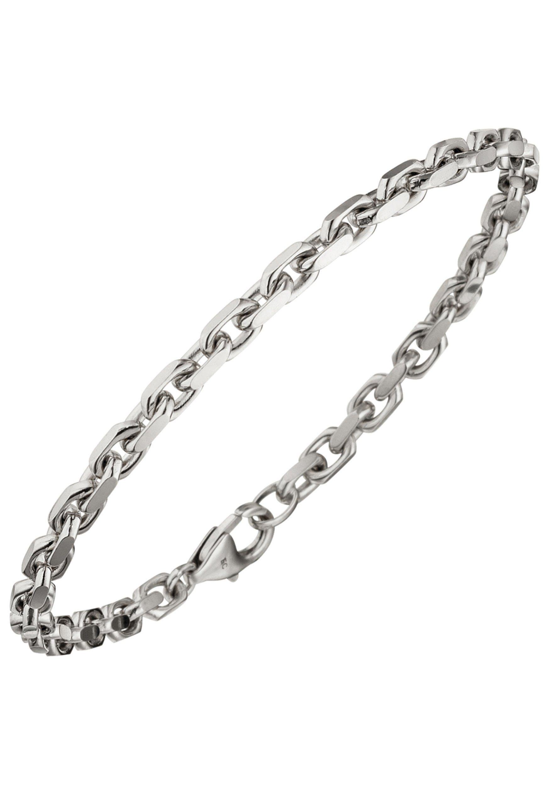 JOBO Goldarmband, Ankerarmband 585 Weißgold diamantiert 21 cm