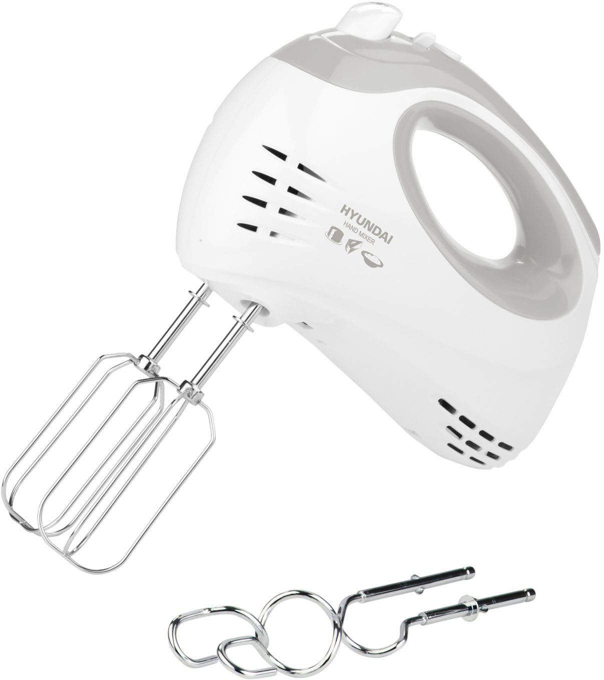 Hyundai Handmixer HM706, 220 W, 90dB, 2x Knet-und 2x Schneebesen, 5 Geschwindigkeiten inkl. Turbomodus