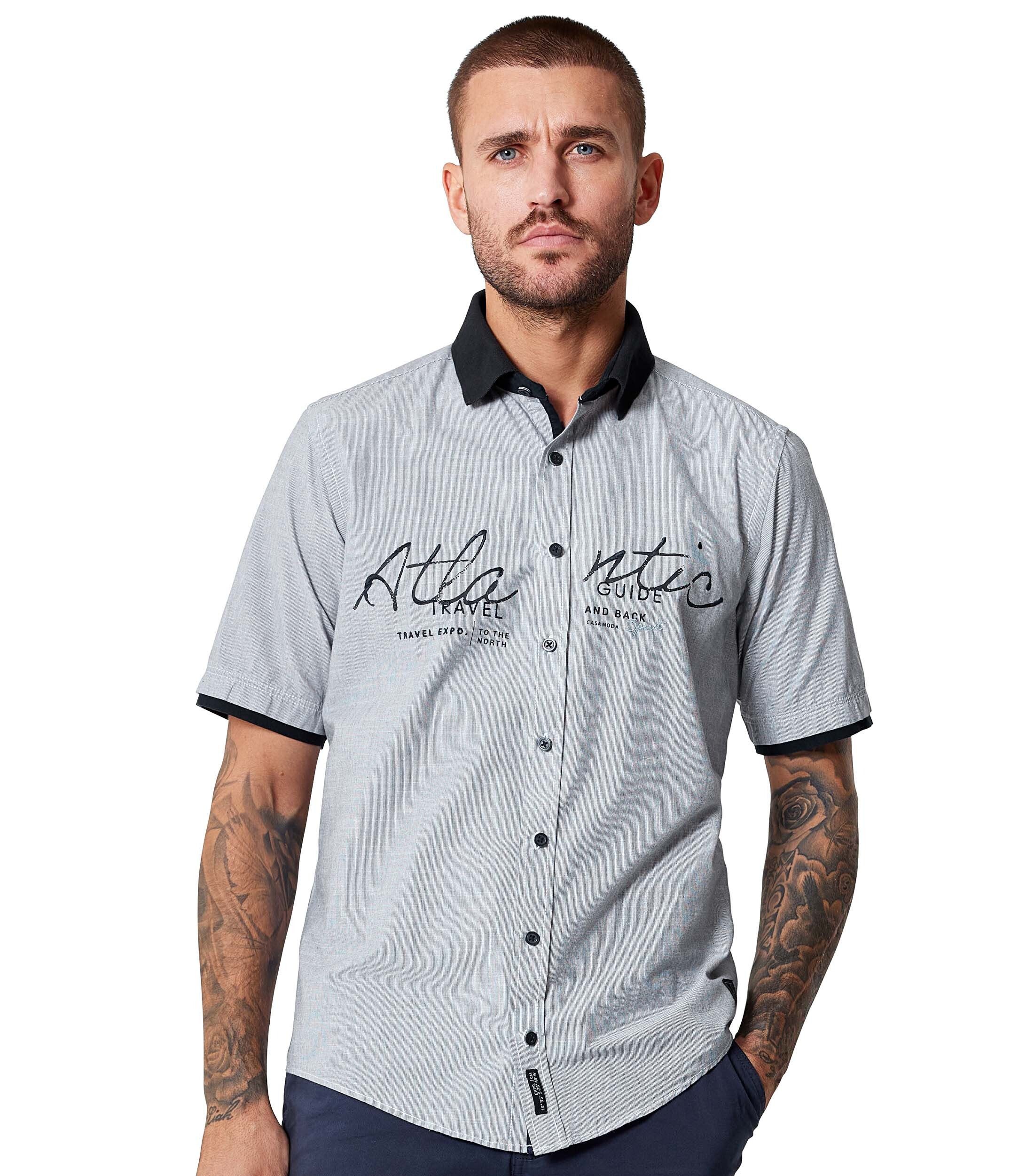 CASAMODA Kurzarmhemd CASAMODA Freizeithemd Kurzarm gestreift