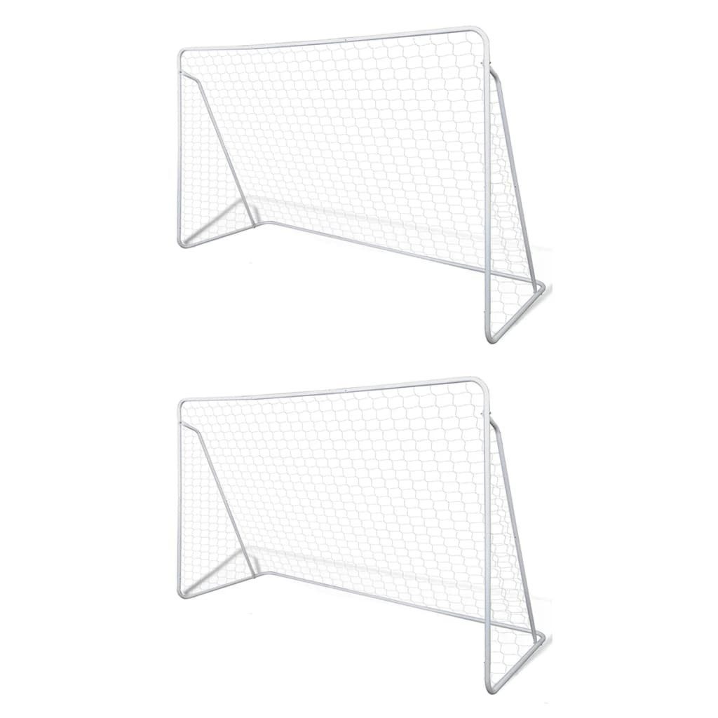 Fußballtor Fußball-Tornetze 2 Stück 240 x 90 x 150 cm Stahl