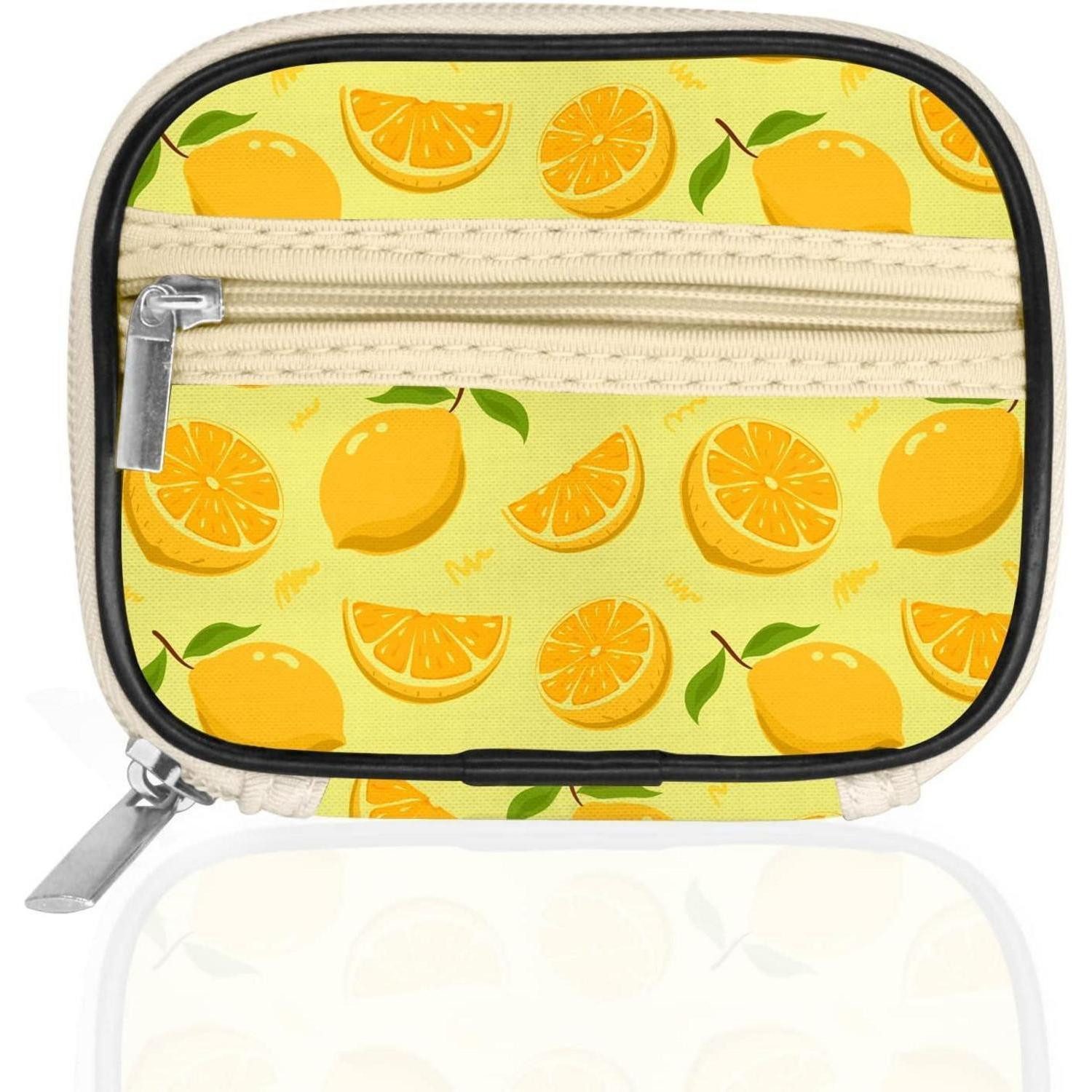 LuxusKollektion Pillendose Tablettenbox 7 Tage mit Stofftasche Gelb – Pillendose