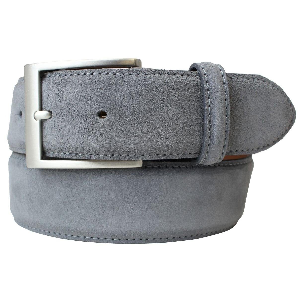 Ledergürtel Hochwertiger Gürtel mit Edelstahl-Gürtelschnalle aus Veloursleder 4 cm