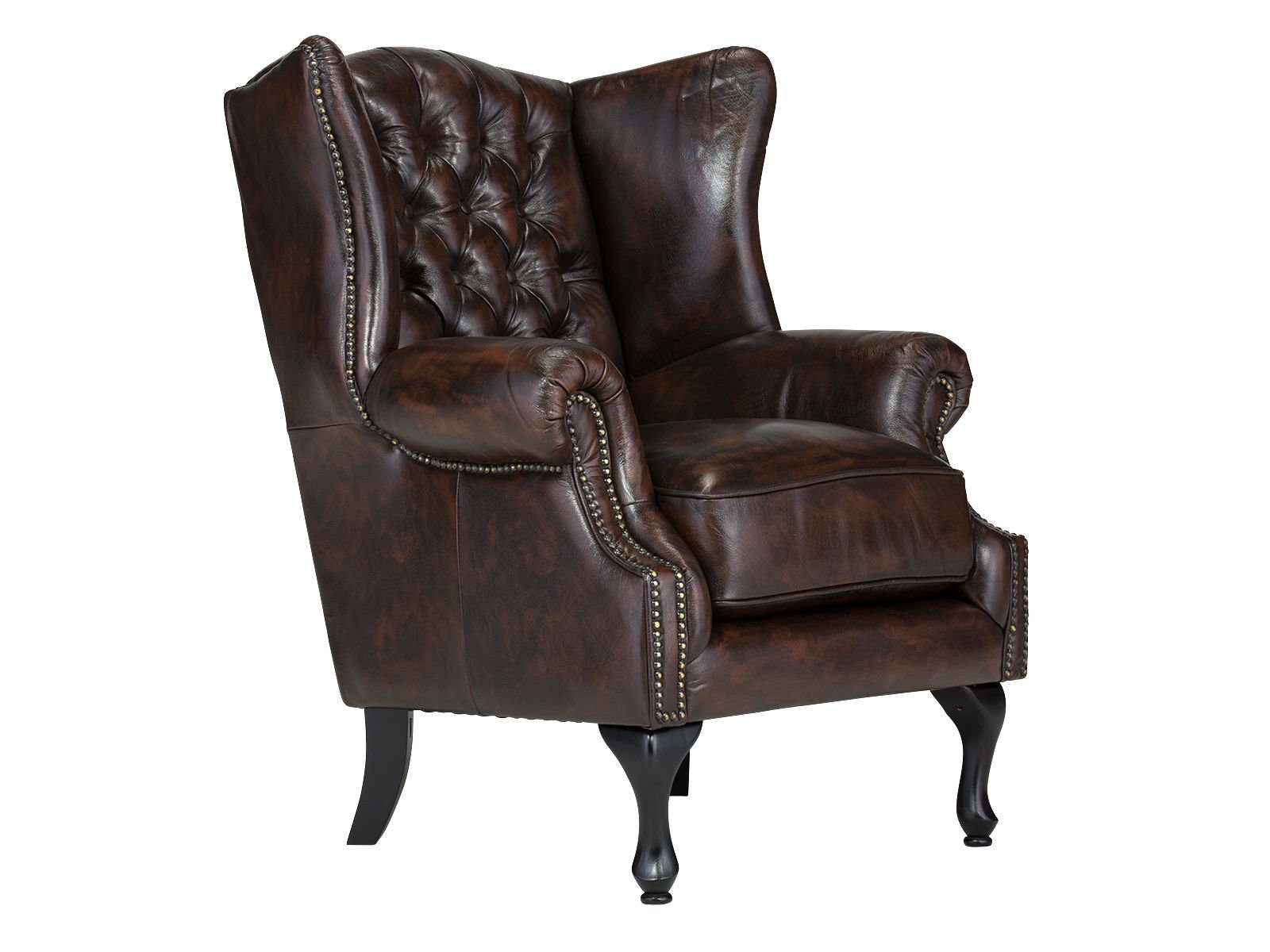 massivum Кресла Кресла Chesterfield Pittsfield Echtleder braun (1-St)
