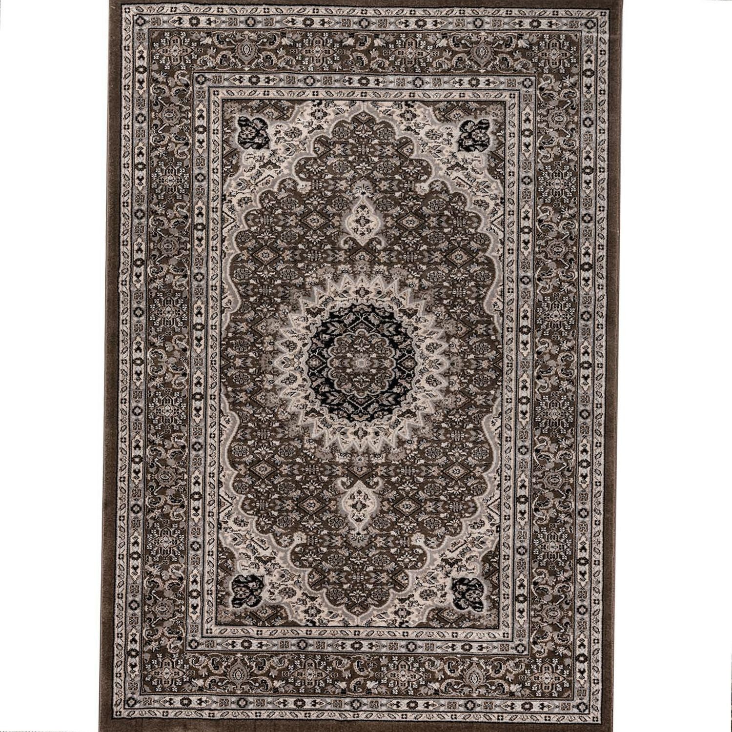 Vimoda Orientteppich Tibet, Klassisch Orient Teppich Wohnzimmer Stil Ornament Rot & Braun, Rechteckig, Höhe: 11 mm, Orient Läufer dicht gewebt in bester Qualität