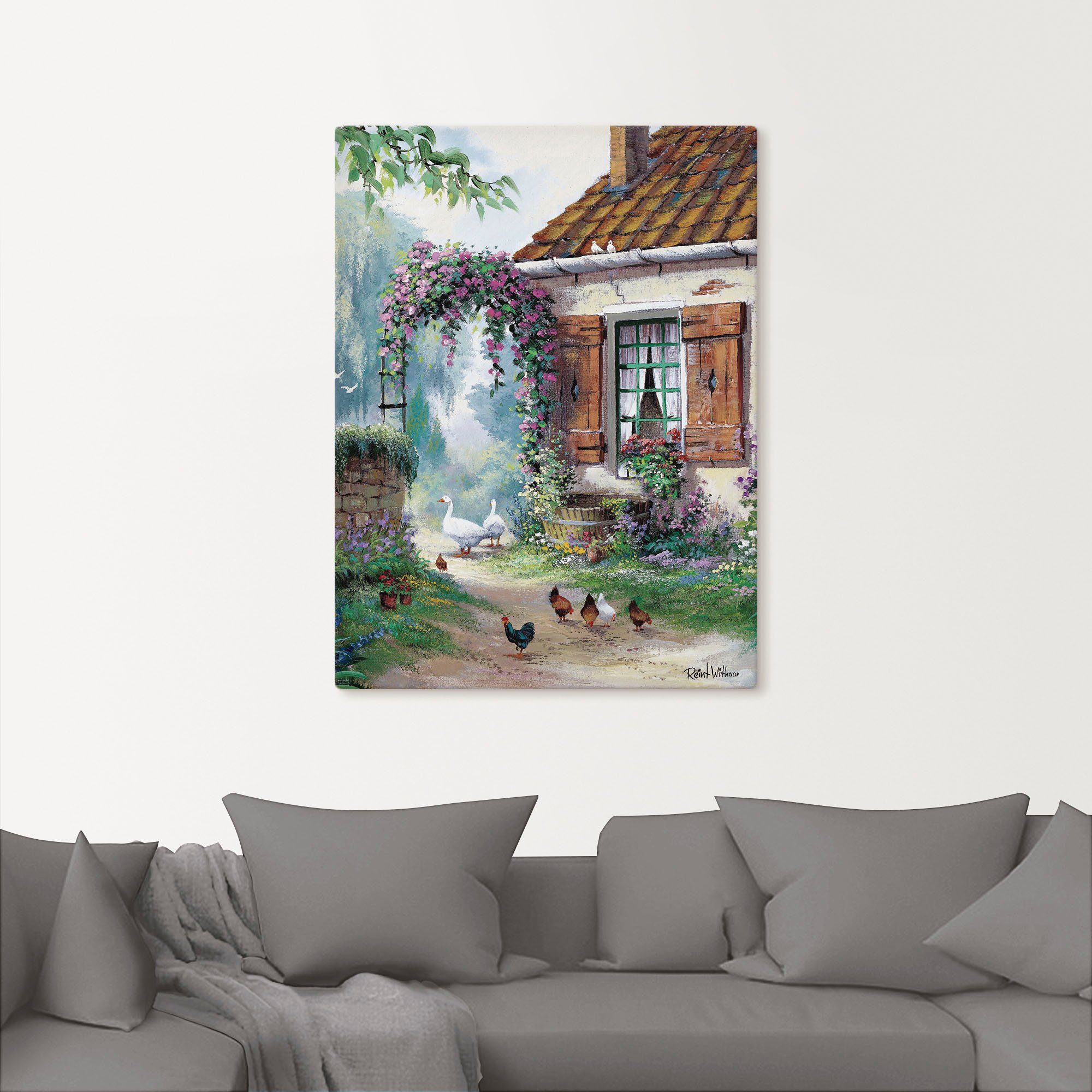 Artland Wandbild Der Bauernhof, St), versch. in Wandaufkleber oder Leinwandbild, Poster Größen als Garten (1