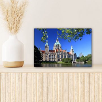 OneMillionCanvasses® Leinwandbild Das neue Rathaus Hannover, (1 St), Wandbild Leinwandbilder, Aufhängefertig, Wanddeko, 30x20 cm