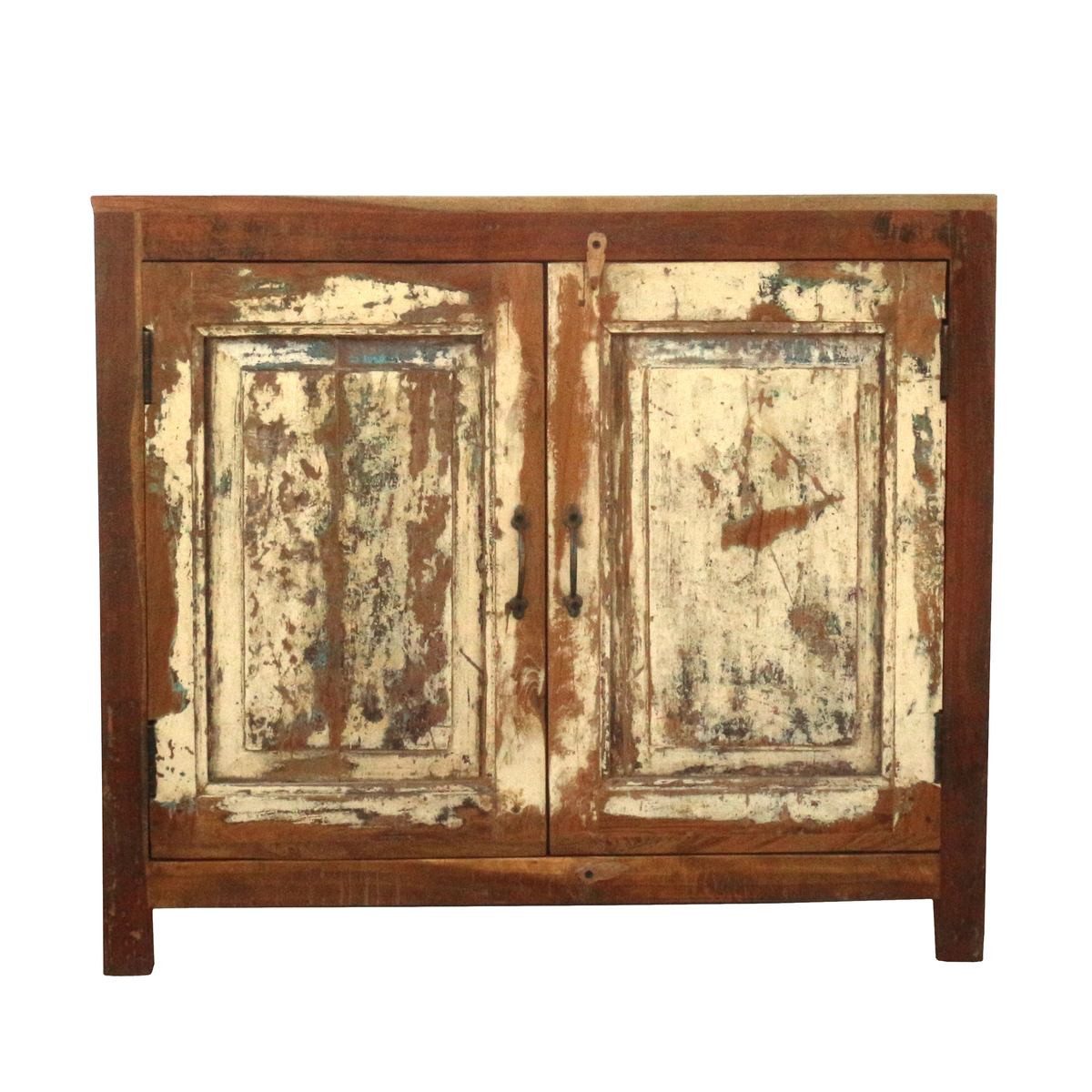 Oriental Galerie Mehrzweckschrank Indischer Schrank Antik 98,6cm breit Massivholz, Echtholz Wohnzimmerschrank, Schlafzimmer