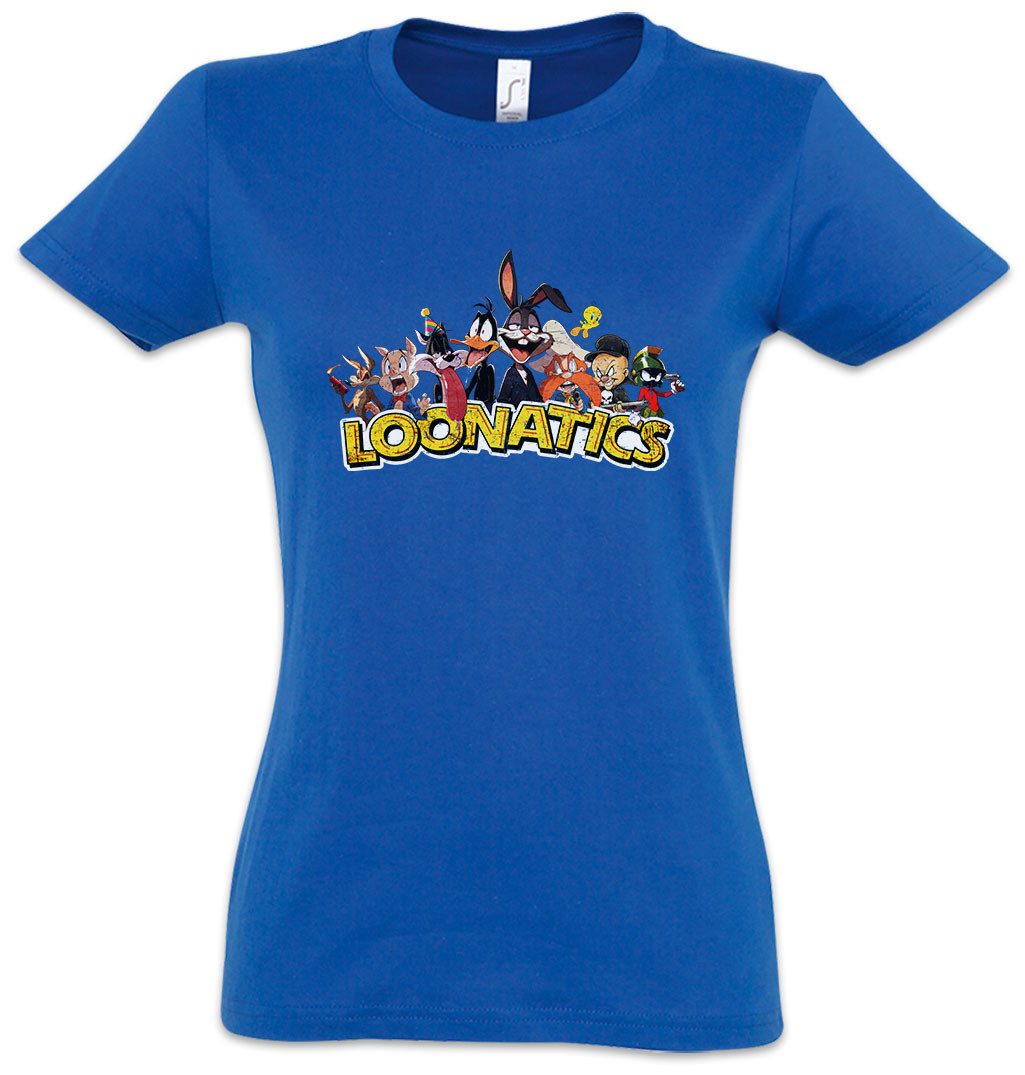 Urban Backwoods Print-Shirt Loonatics Damen T-Shirt Logo Toon Cartoon Comic Bugs Bunny Pig (1-tlg) Yosemite Porky Bird Cat