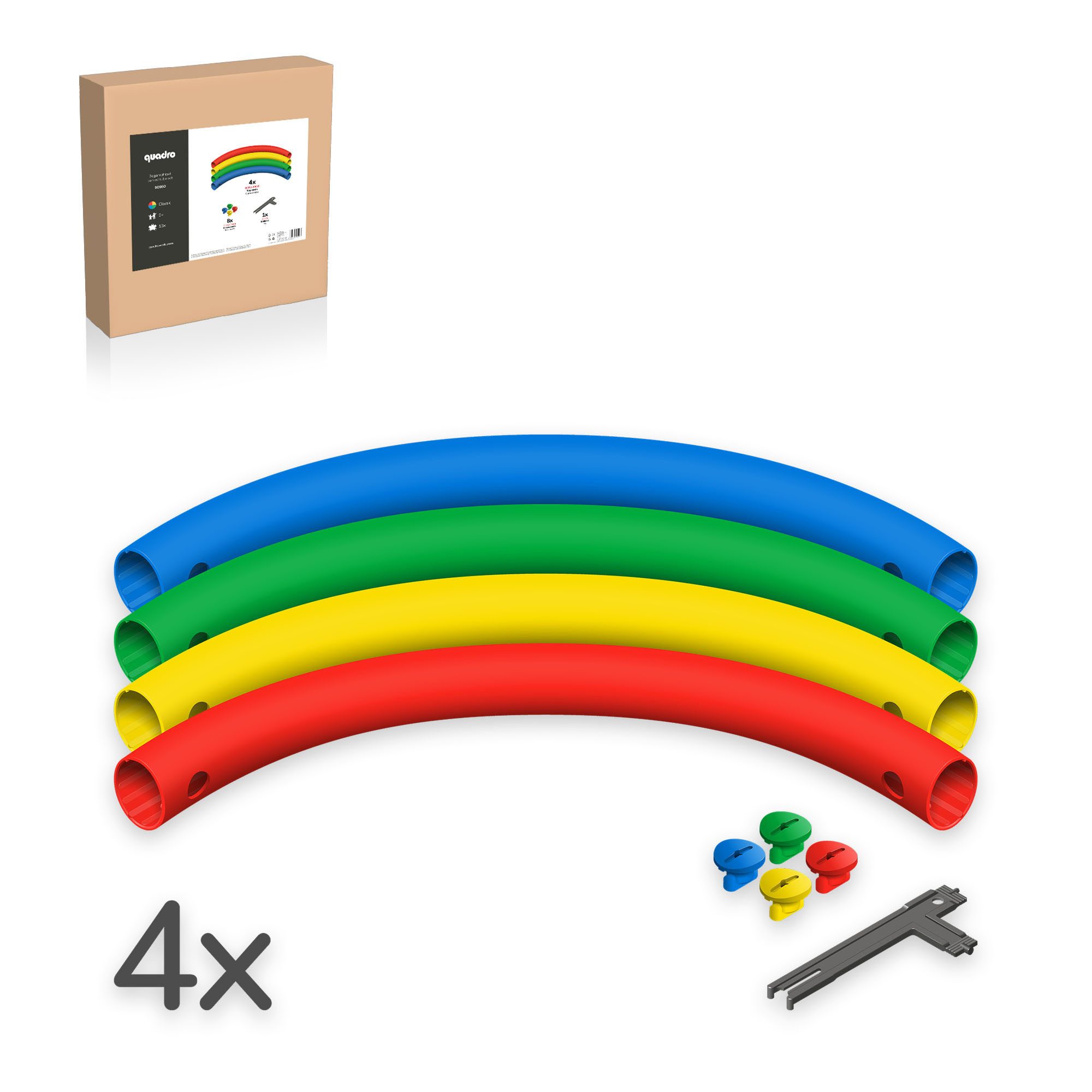 QUADRO Spielturm-Erweiterung Bogenrohrset, (Montessori-inspiriertes Erweiterungsset, Ergänzung zu jedem Quadro Baukasten), Modulare Erweiterung, ab 6 Monaten, Made in Germany, UV-stabil