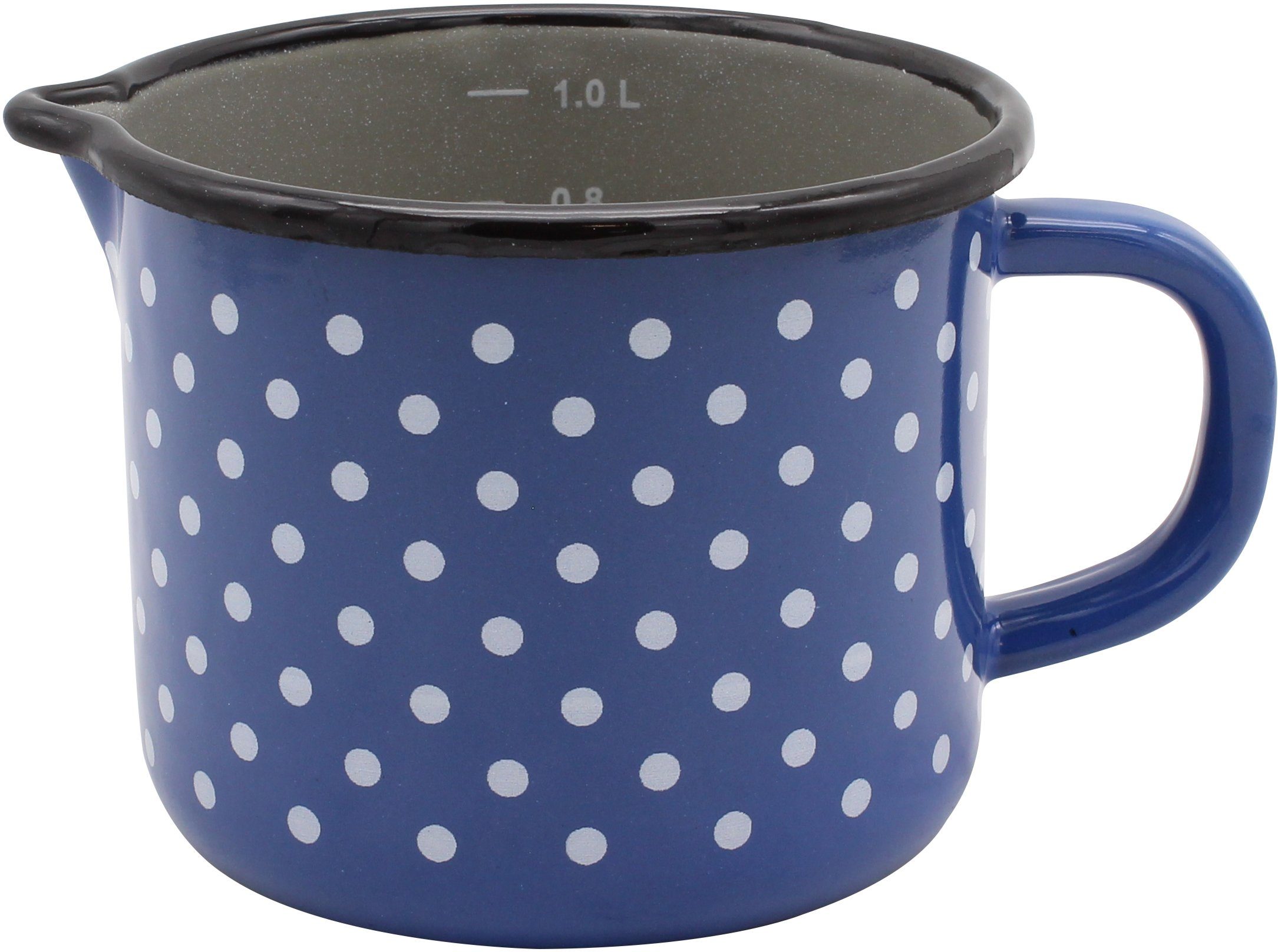 blau Induktion Topf-Set Krüger (Set, Vierkantpfanne, 7-tlg), emailliertes incl. Stahlblech Italia,