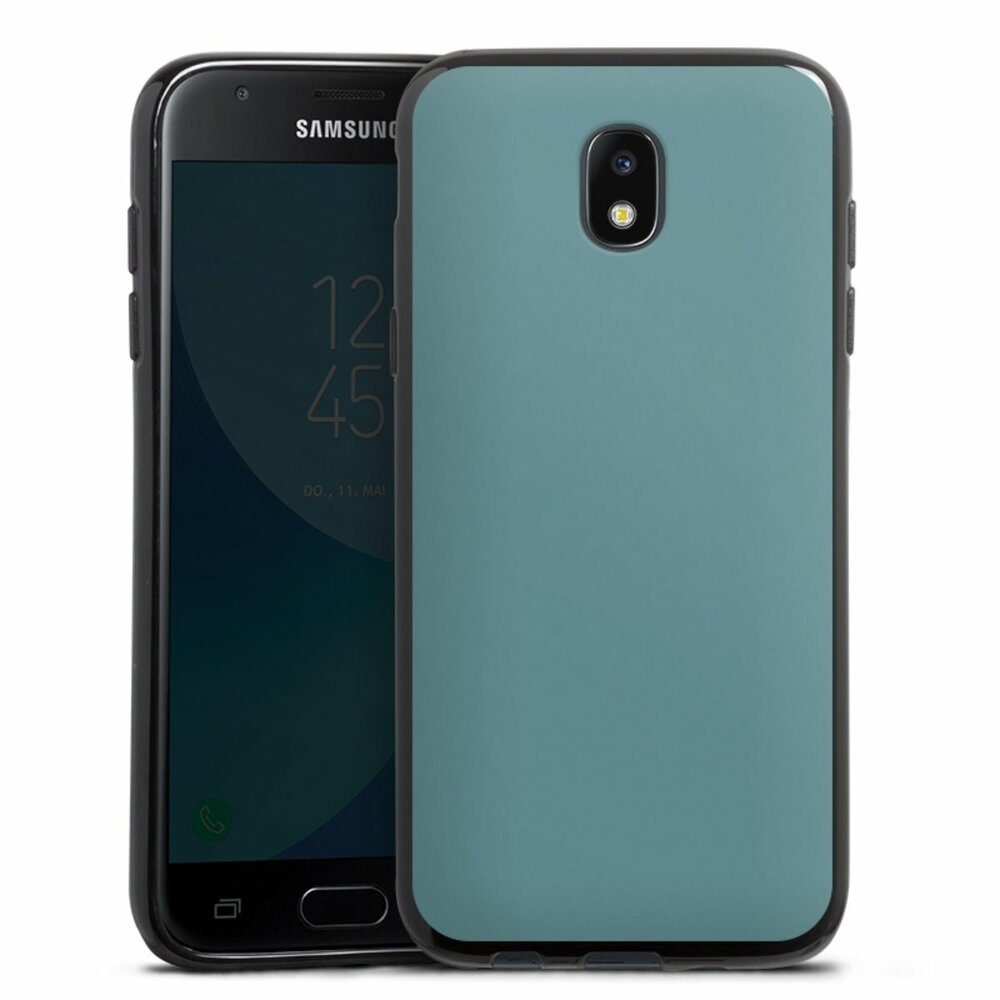 DeinDesign Handyhülle Art Blau einfarbig Petrol, Samsung Galaxy J3 (2017)  Silikon Hülle Bumper Case Handy Schutzhülle