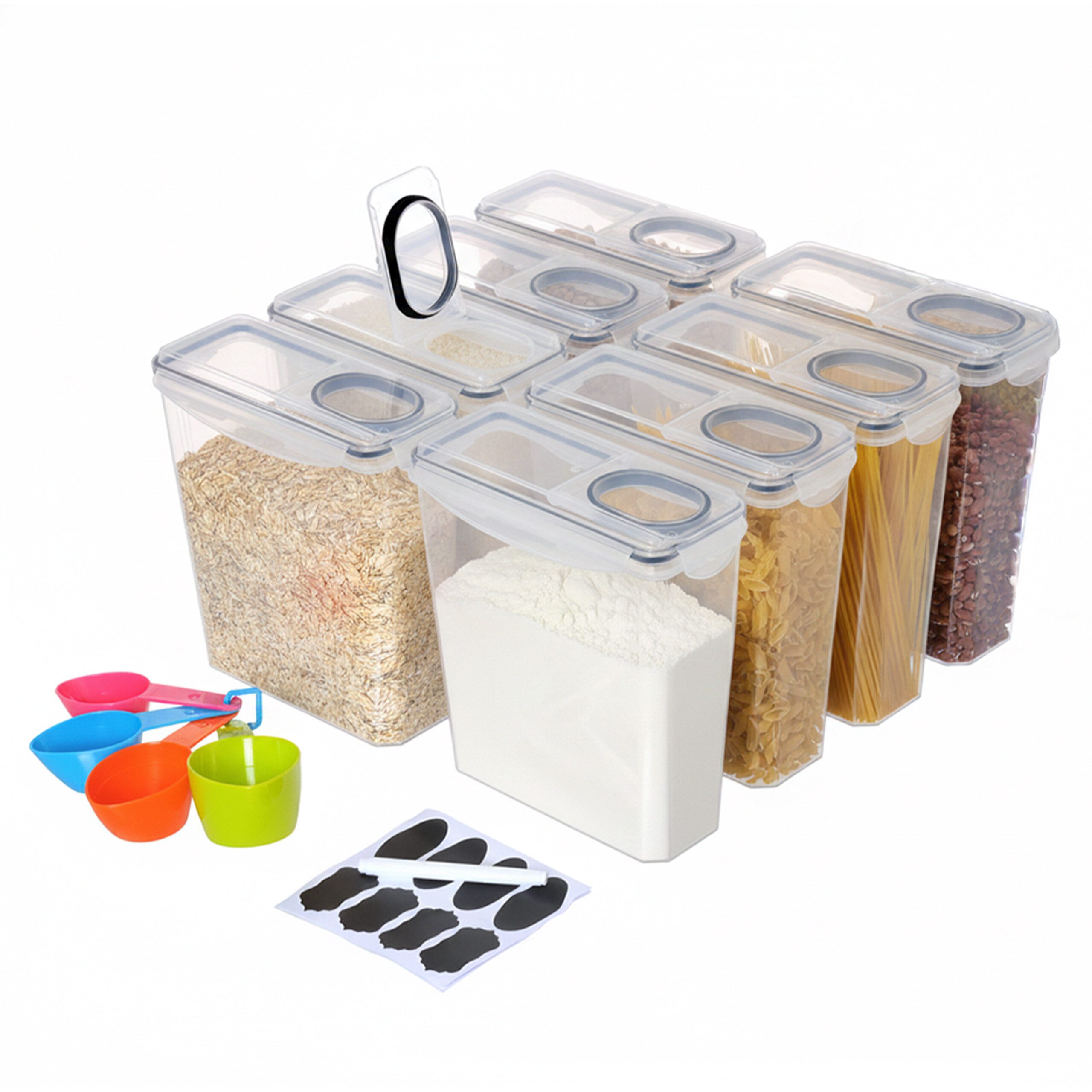 relaxdays Vorratsdose Set luftdicht 3,7 Liter, Kunststoff, (8-tlg), 8er Pack