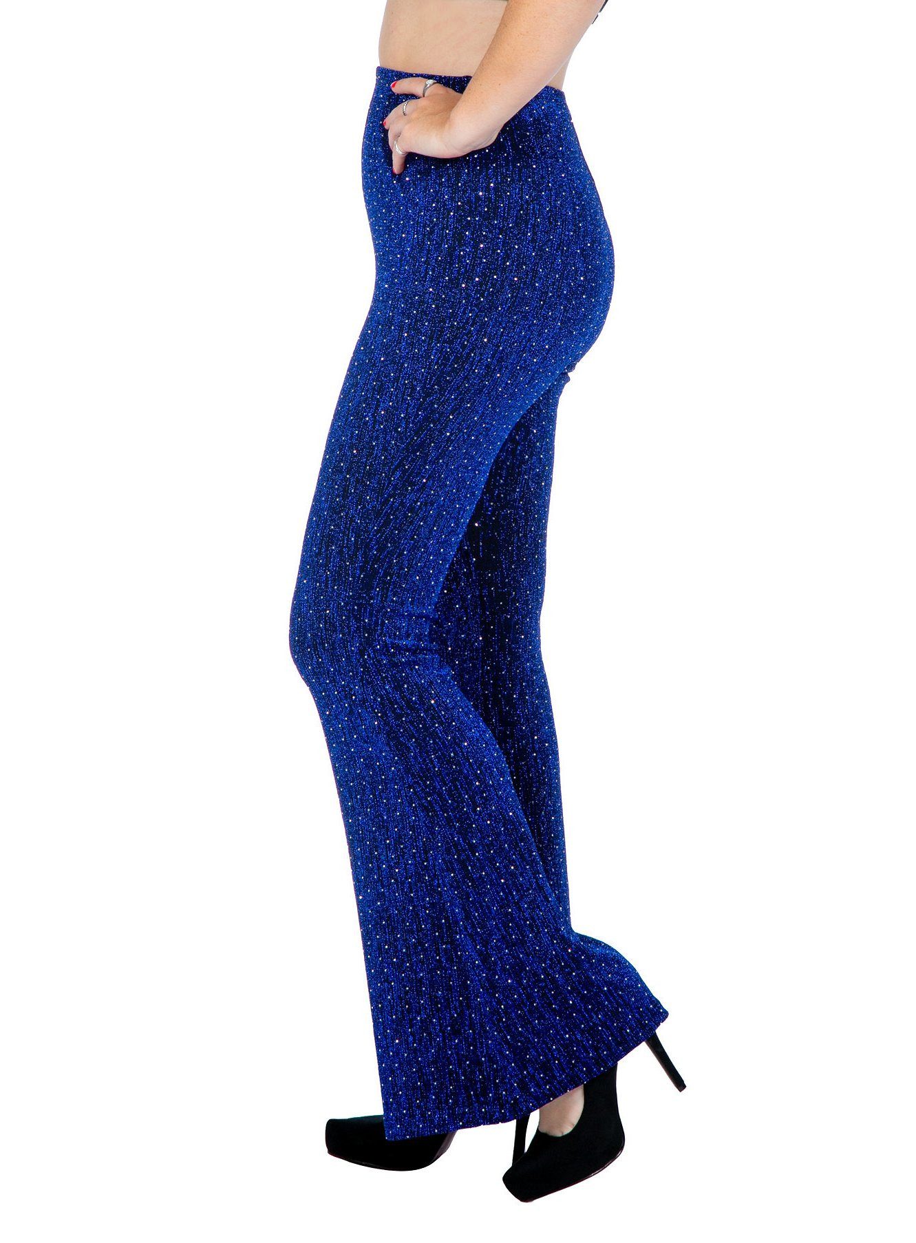Metamorph Kostüm Disco Leggings für Damen blau, 70er Jahre Schlaghose mit M günstig online kaufen