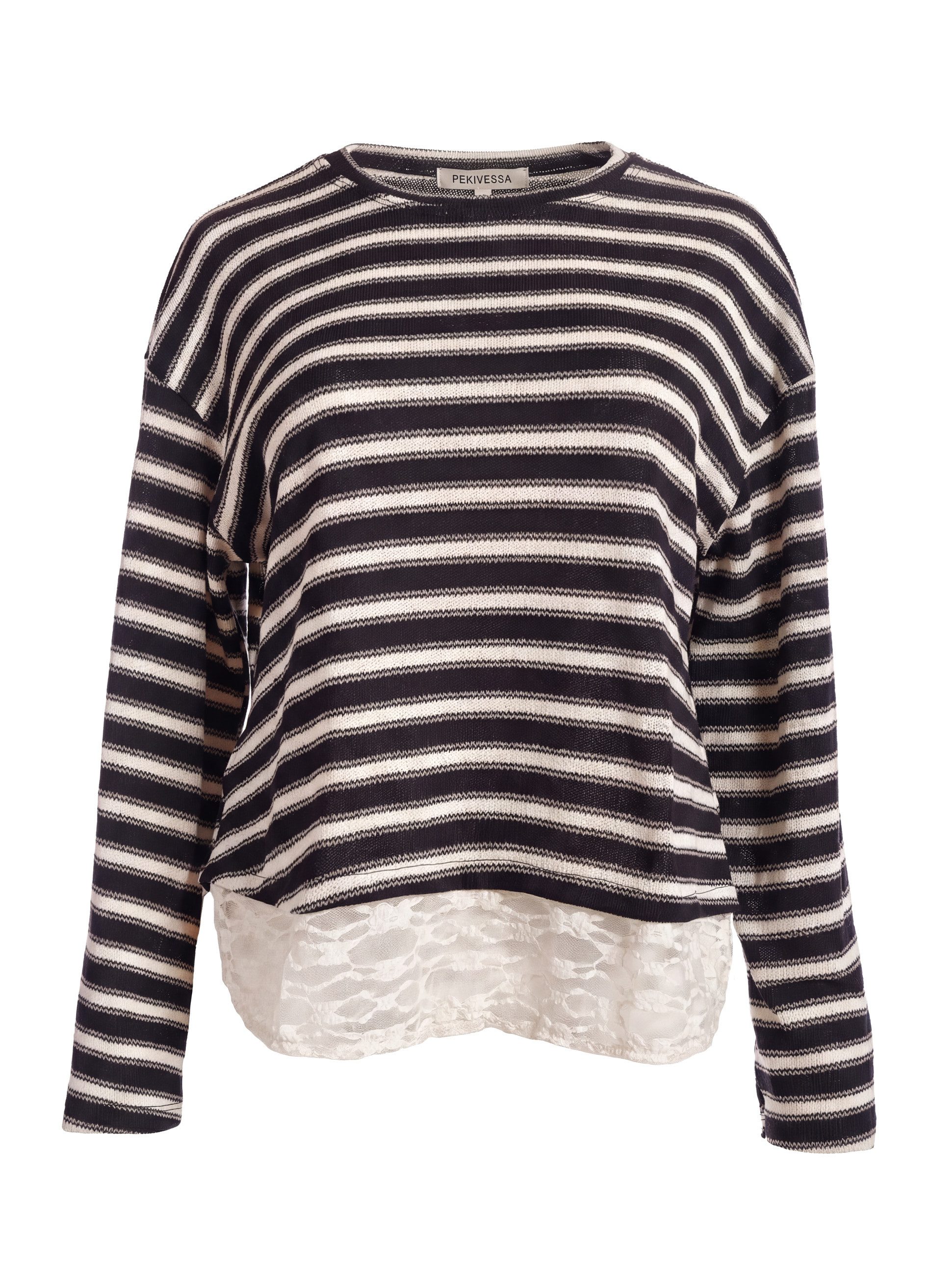 Strickpullover Feinstrickpullover gestreift