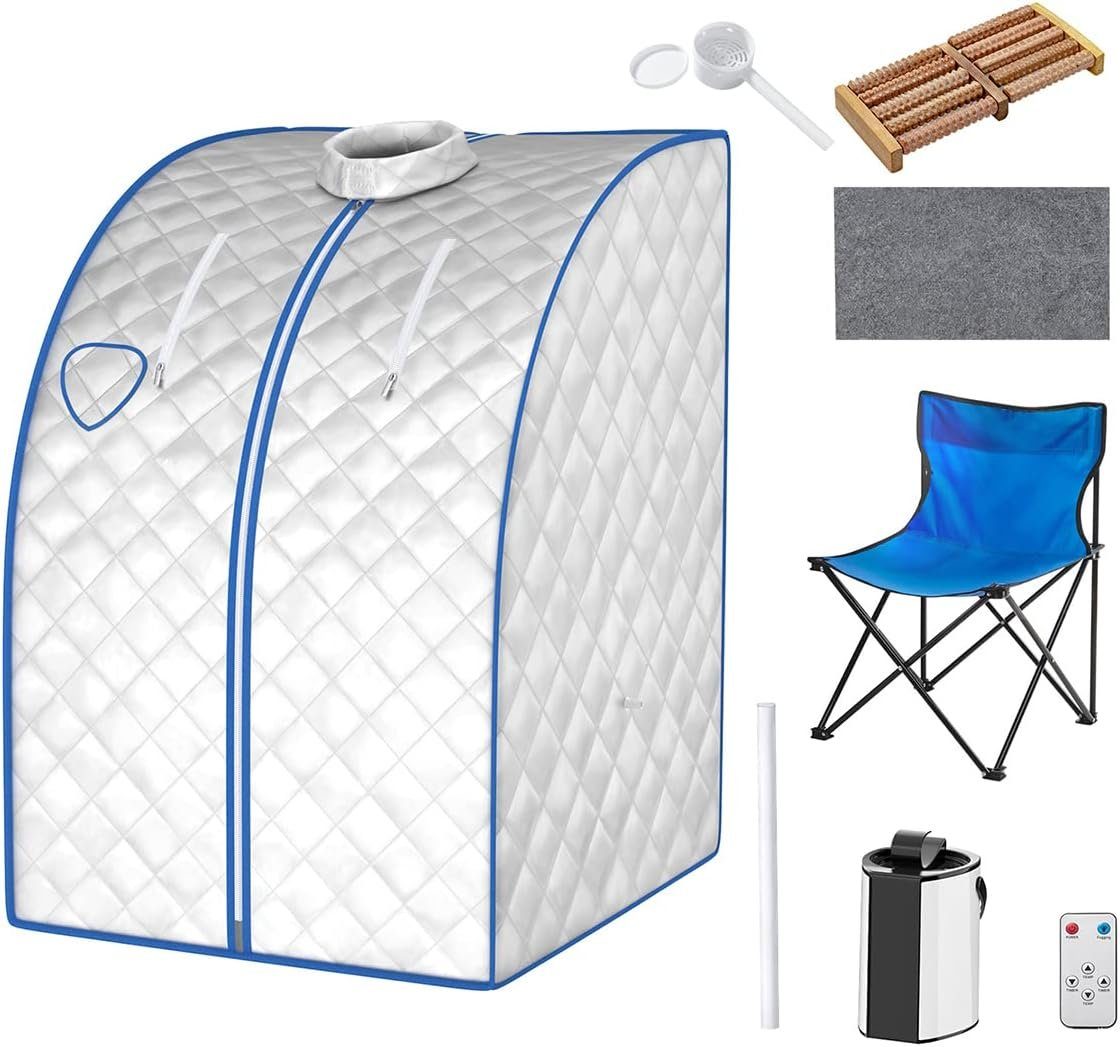 KOMFOTTEU Sauna Mini-Dampfsauna, 1000 W Dampfer, Timer bis 90 Min.