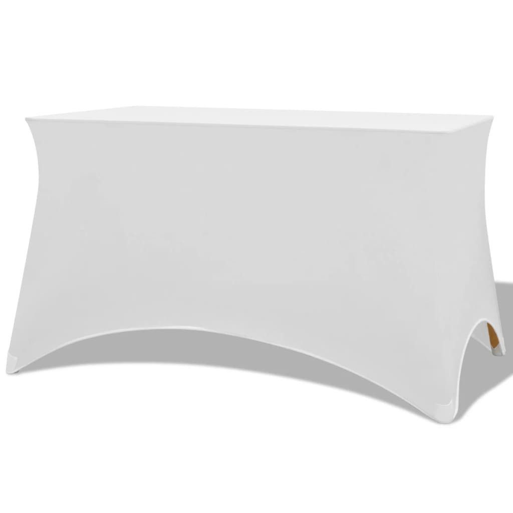 vidaXL Hussen-Set Stretch-Tischhusse 2 Stk. 120 x 60,5 x 74 cm Weiß