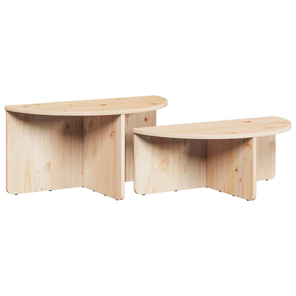 vidaXL Couchtisch Couchtisch 2 stk. Natur 79 x 39,5 x 40 cm Massivholz Kiefer (2-St)