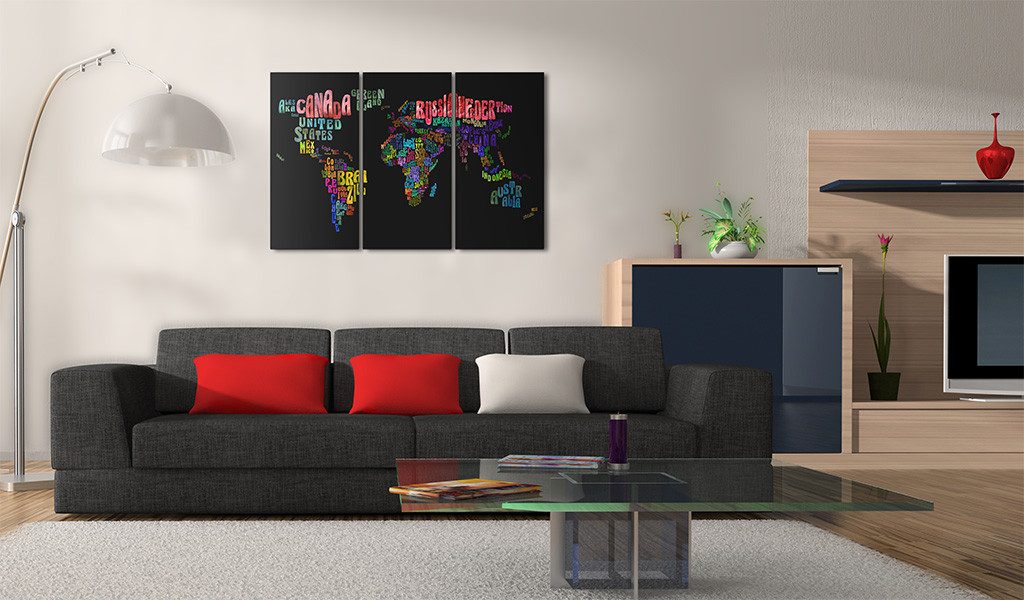 Artgeist Wandbild Ländernamen - Triptychon