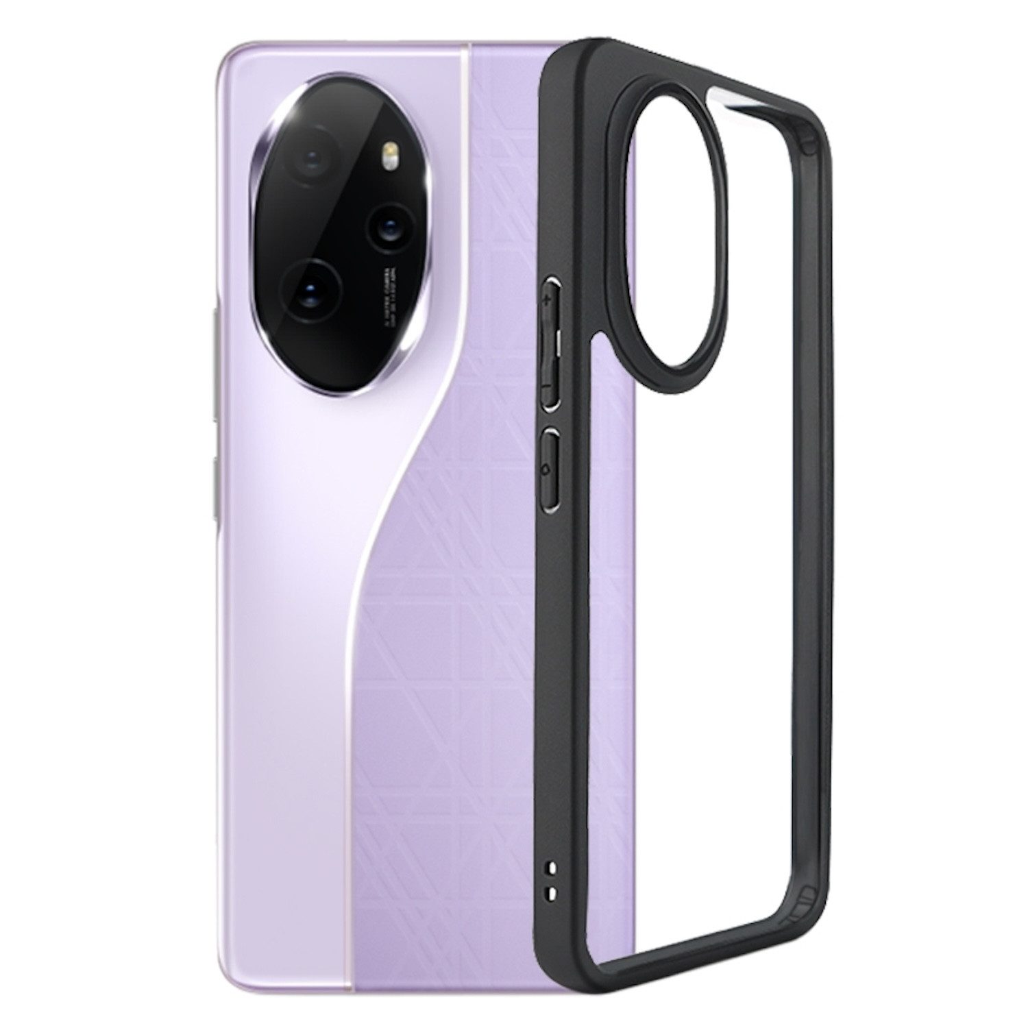 Wigento Handyhülle Für Honor 200 Frosted TPU + Transparent PC Schutz Hülle Case Schwarz