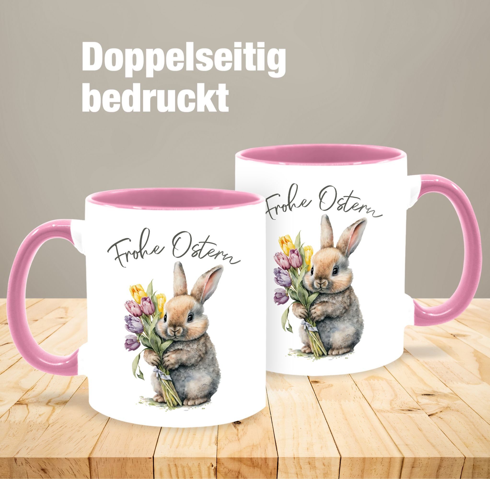 Ostern Süßer Frohe Geschenke Osterhase, Ostern Rosa Keramik, Tasse 3 - für Shirtracer