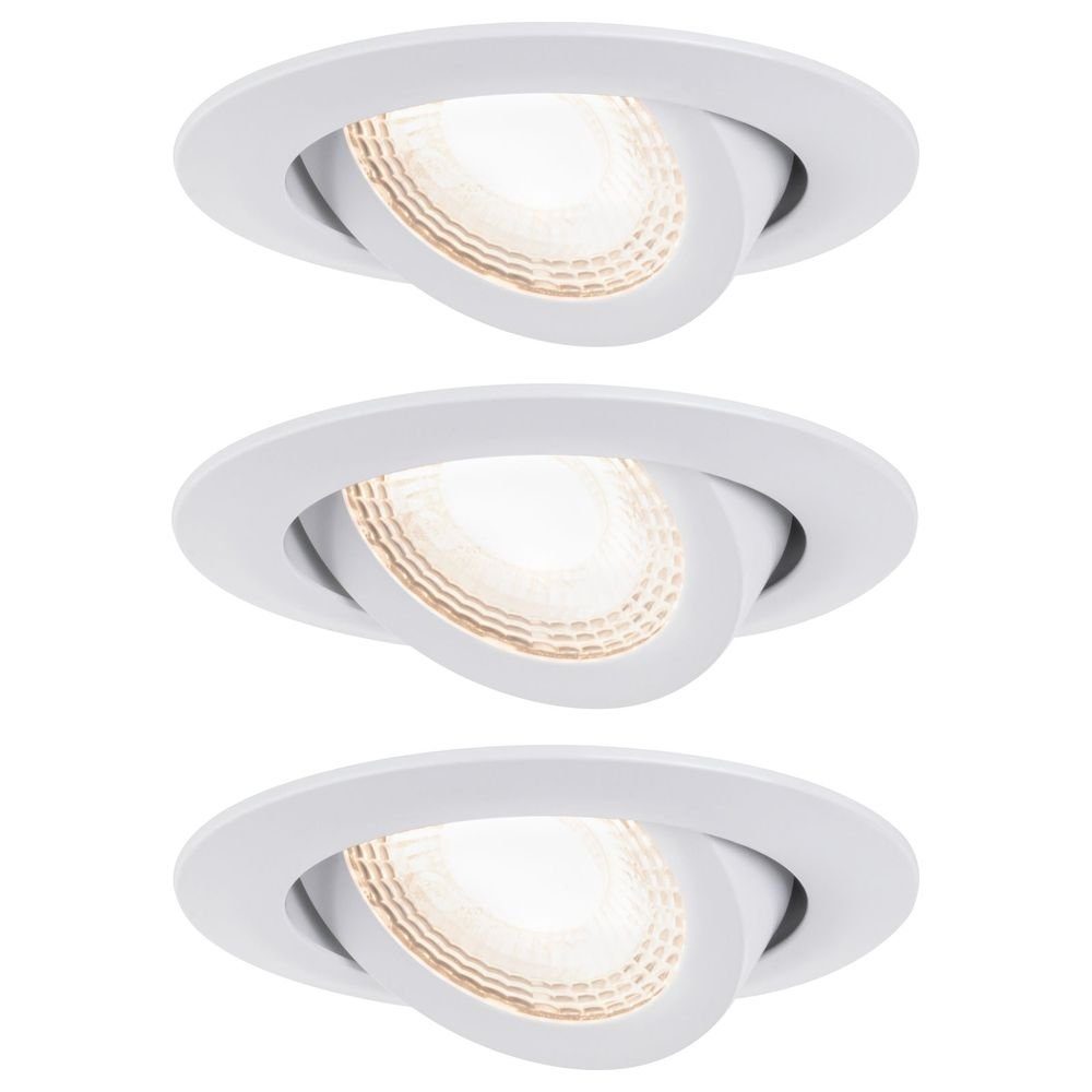 Paulmann LED Einbauleuchte LED Einbauleuchte in Weiß-matt 3x 18W 1350lm, keine Angabe, Leuchtmittel enthalten: Ja, fest verbaut, LED, warmweiss, Einbaustrahler, Einbauleuchte