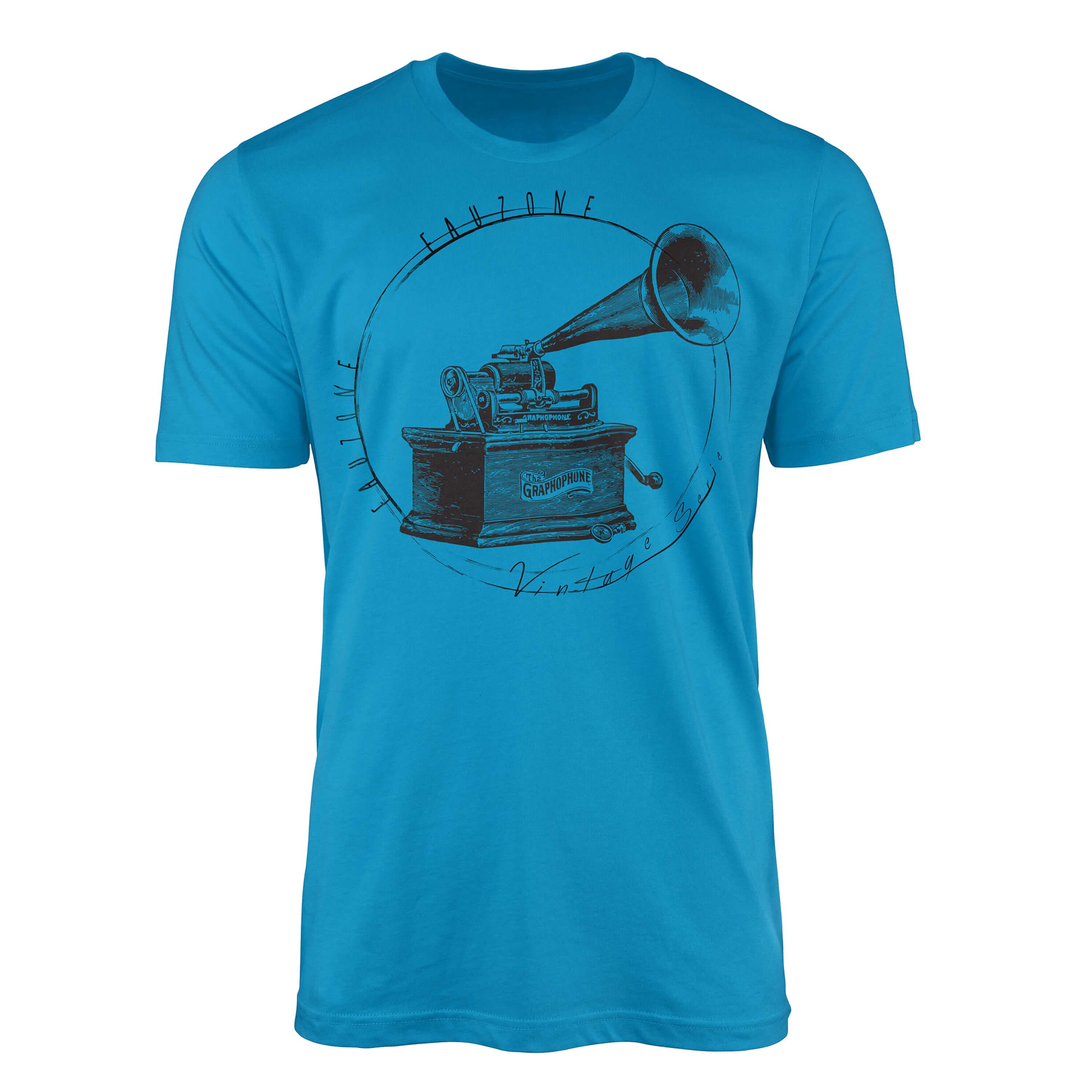 Sinus Art T-Shirt Vintage Herren T-Shirt Grammophon Atoll