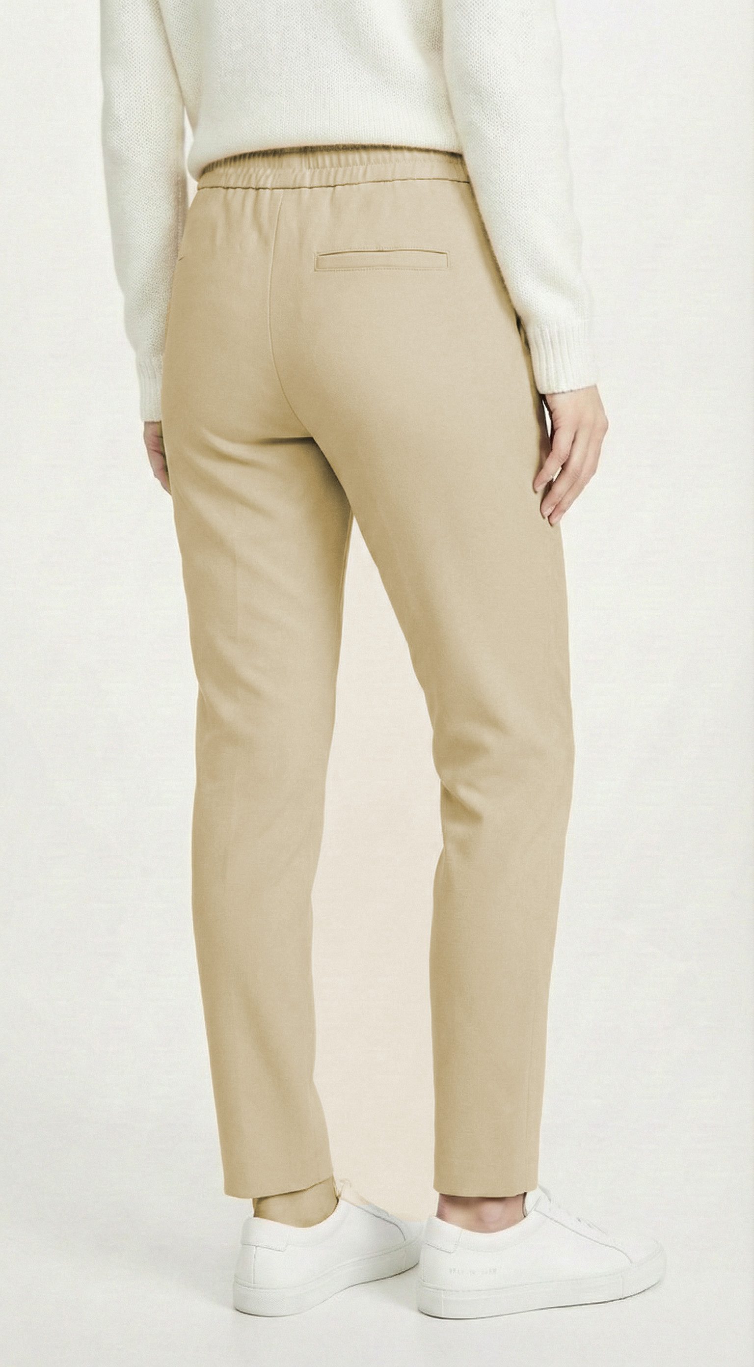 Kendindza Collection Stretch-Hose Damen Hose Stretch mit Kordel Stoffhose Damen elegant lang Made in Italy: Jogger-Pants, Gummibund, Schlupfhose weicher Stoff – Bild 3 von 3