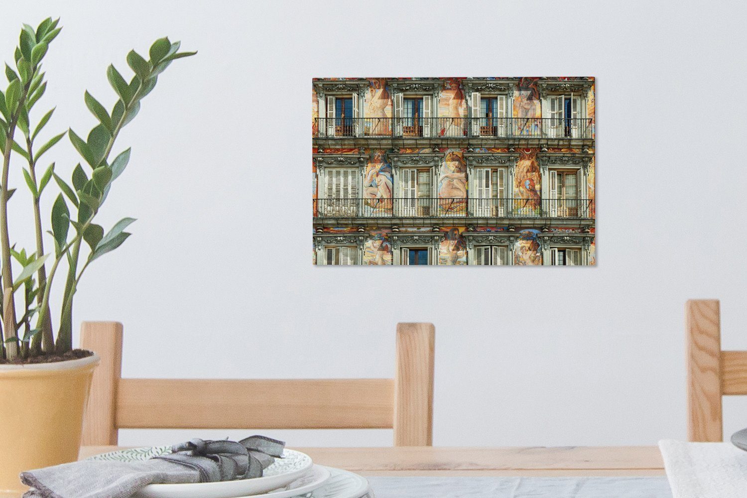 cm Leinwandbild Wandbild Spanien, Architektur - Wanddeko, 30x20 Kunst OneMillionCanvasses® Aufhängefertig, St), (1 Leinwandbilder, -