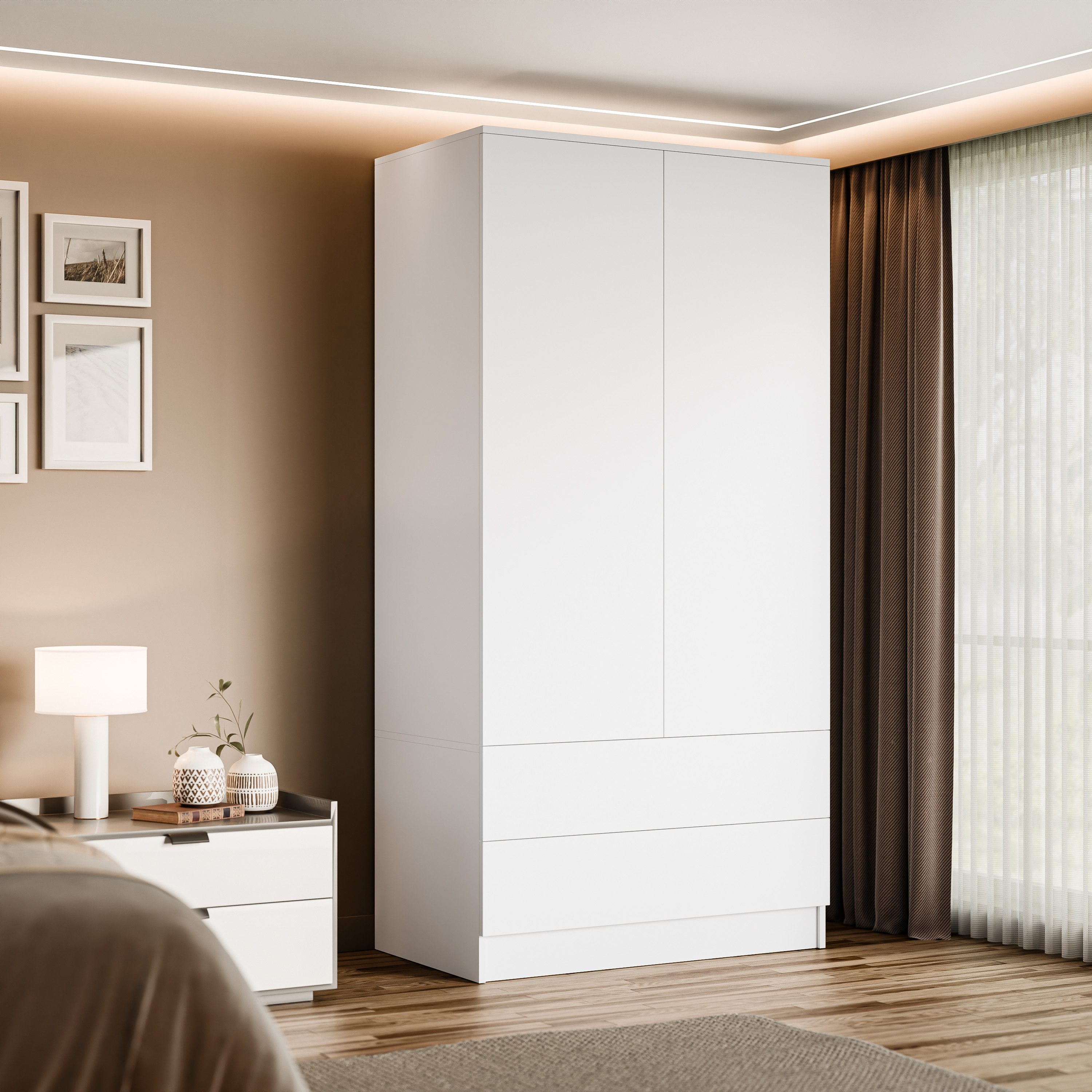 Beautysofa Kleiderschrank Zweitüriger mit Schiebetüren LOOK günstig online kaufen