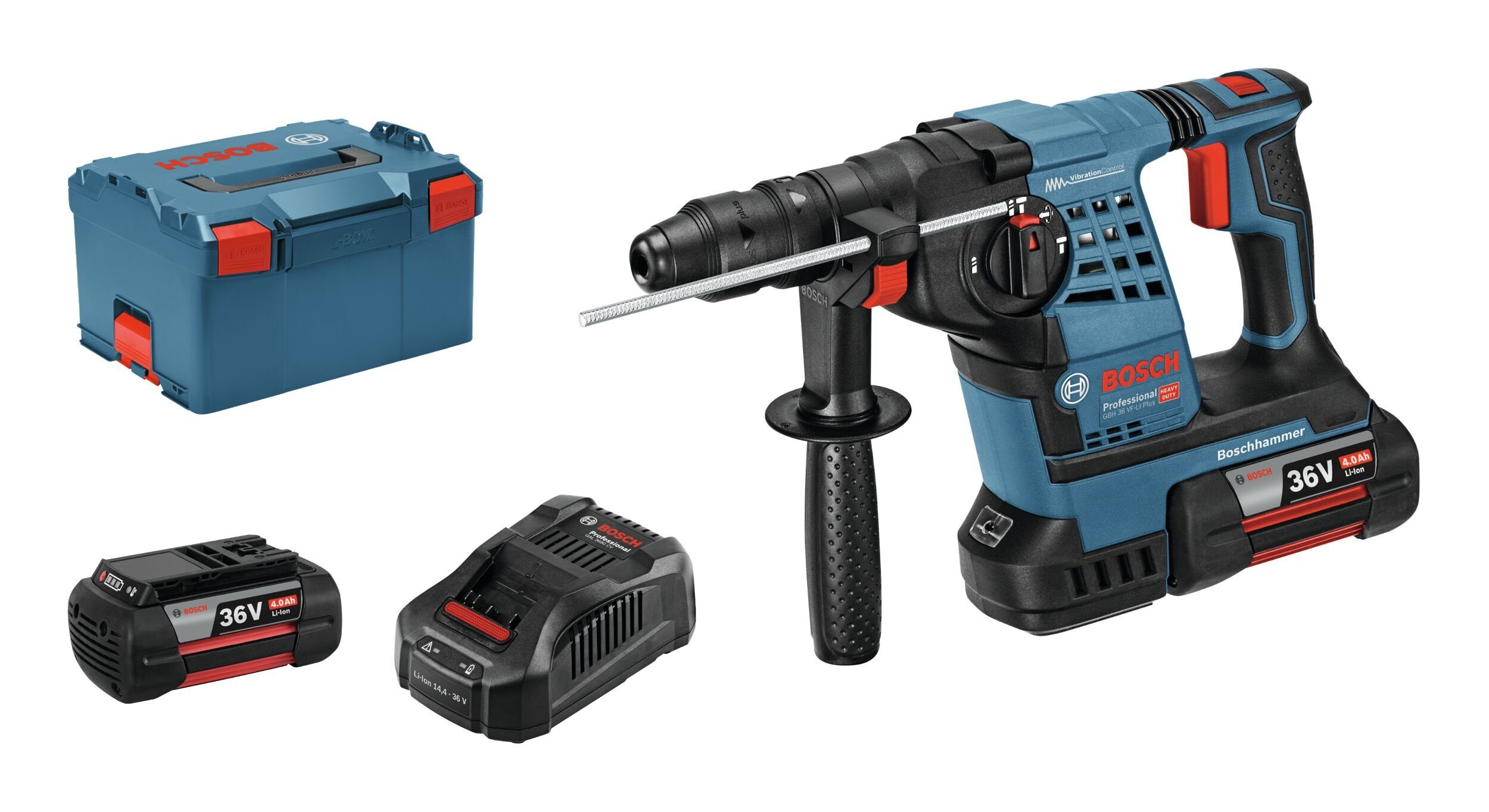 L-BOXX -LI Professional Akku-Bohrhammer Bosch Akku-Kombibohrhammer Akku mit in 36 4 - Ah SDS GBH 2 / Plus, V, mit x plus