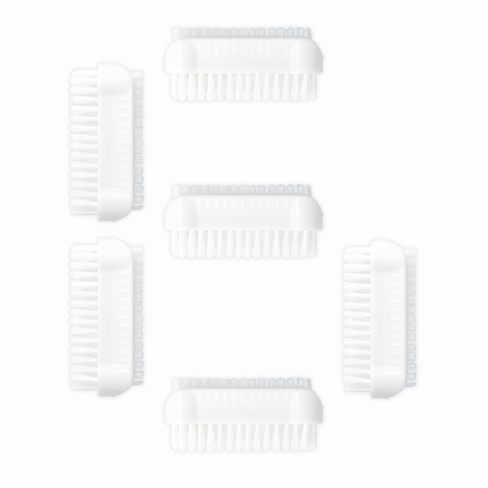 PARSA Beauty Nagelbürste Nagelbürsten Set, 6 Stück Bundle, weiß – beidseitig, flexible Borsten