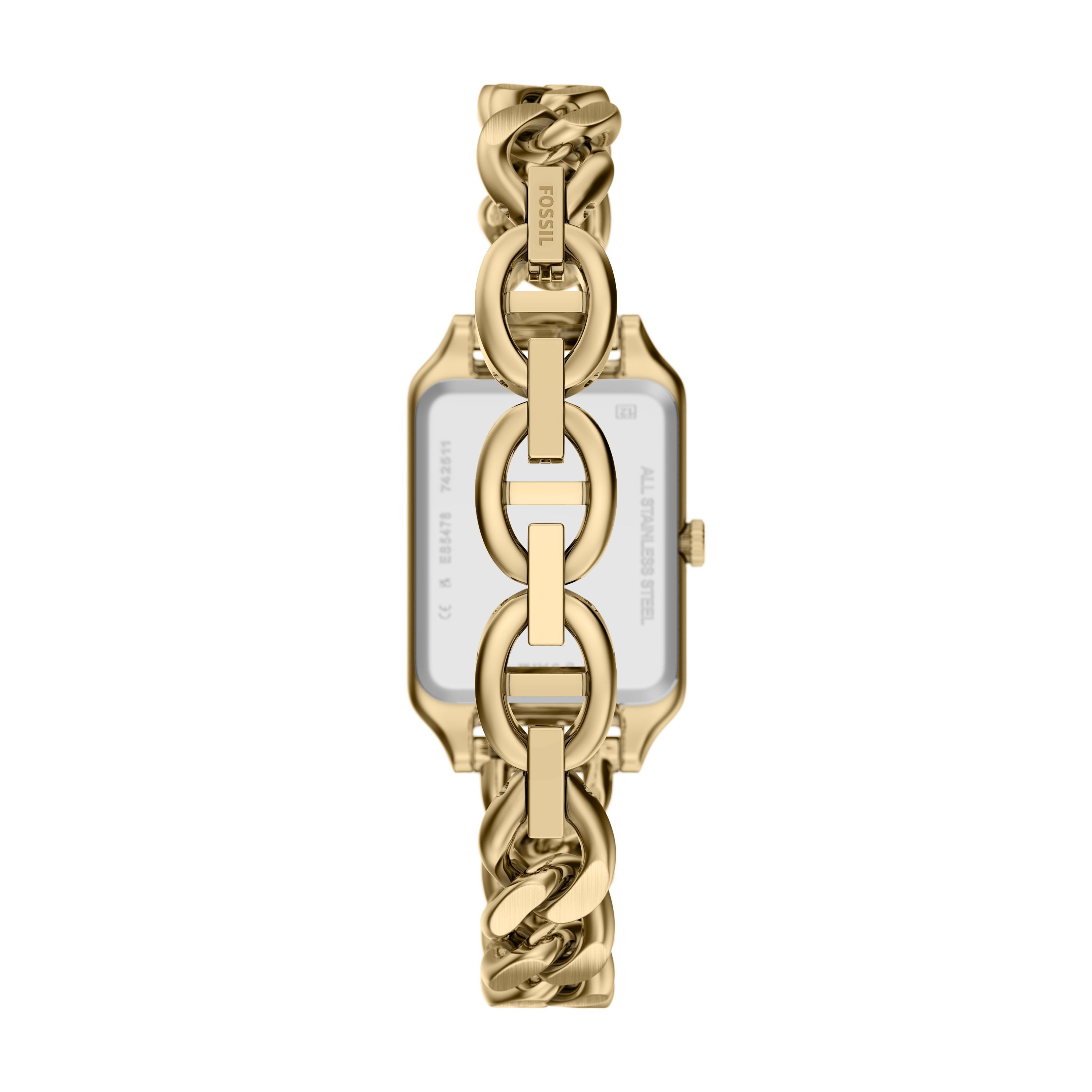 Fossil Quarzuhr Raquel ES5478, Armbanduhr, Damenuhr, Edelstahlarmband, analog