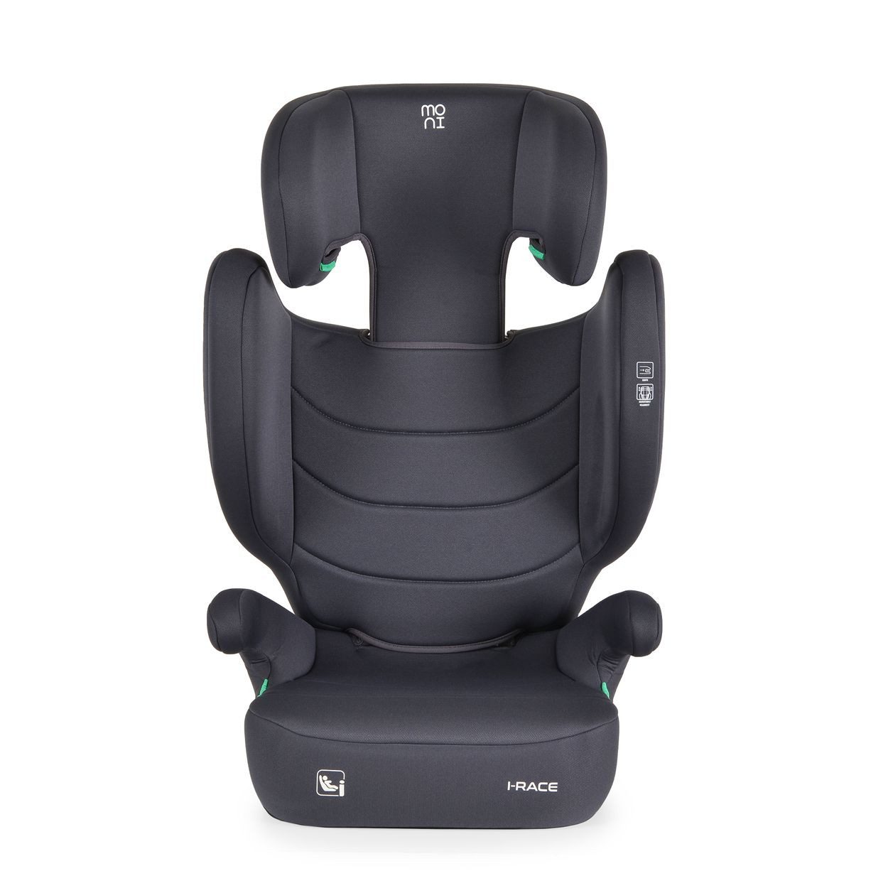 Moni Kindersitzerhöhung Kindersitz i-Race i-Size, ab: 6, bis: 12, 100-150 cm Isofix Rückenlehne abnehmbar Kopfstütze