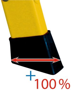 KRAUSE Trittleiter Treppy Plusline gelb, Aluminium, 1x1 Stufen, Arbeitshöhe ca. 220 cm