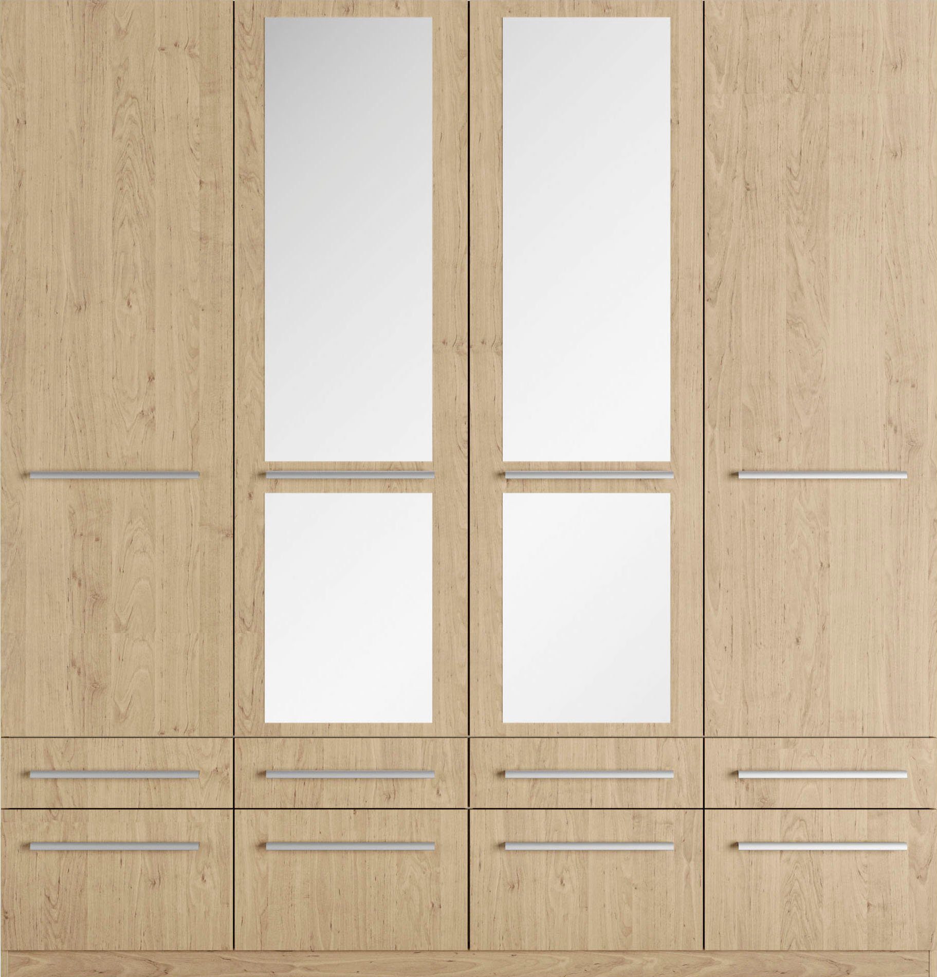 priess Kleiderschrank Schrank Garderobe Wäscheschrank Barcelona in 5 Breiten viel Stauraum, geräumige Schubkästen, mit Spiegel, MADE IN GERMANY