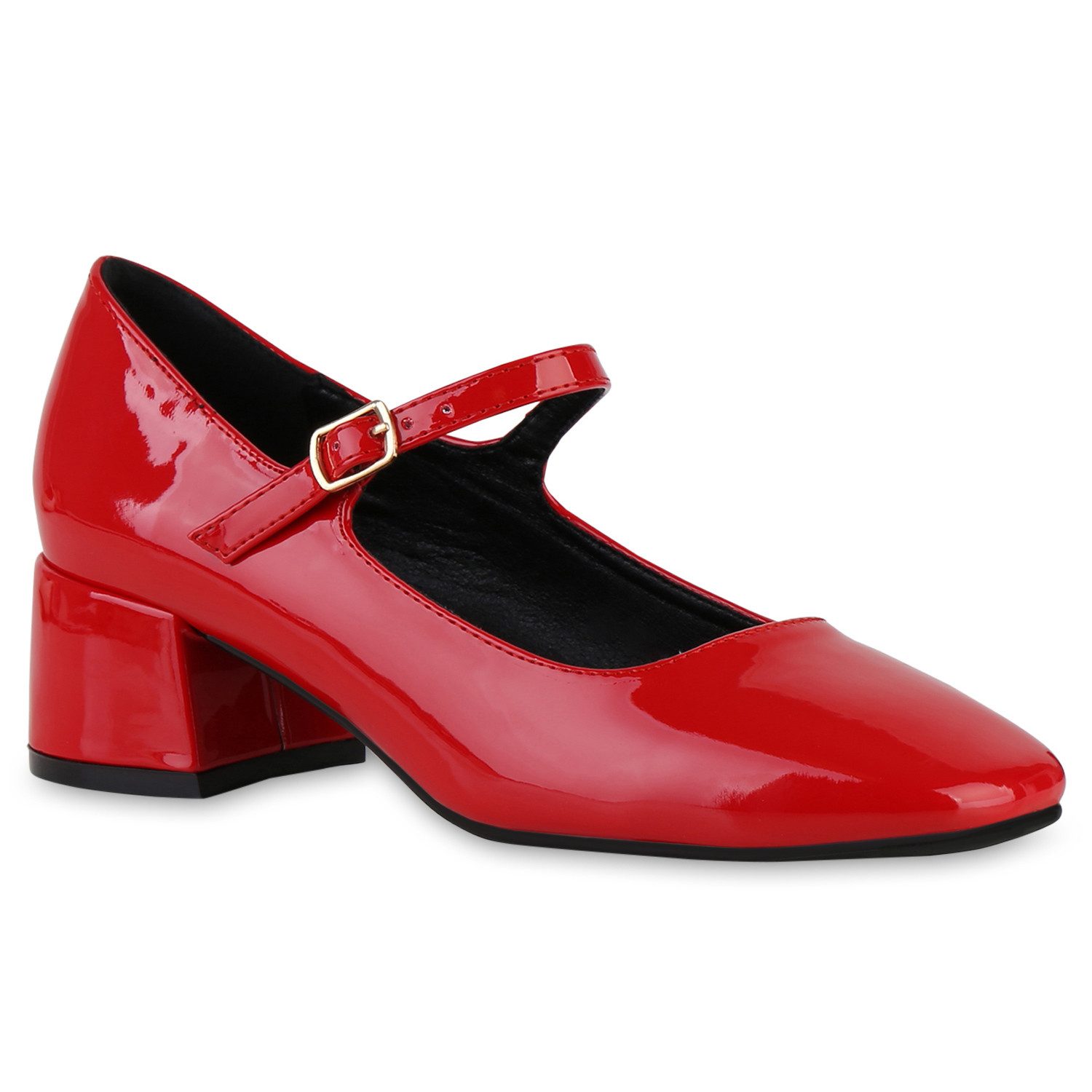 VAN HILL 841479 Mary-Jane-Schuhe Damen Mary Janes Pumps Klassische Lack Eck günstig online kaufen