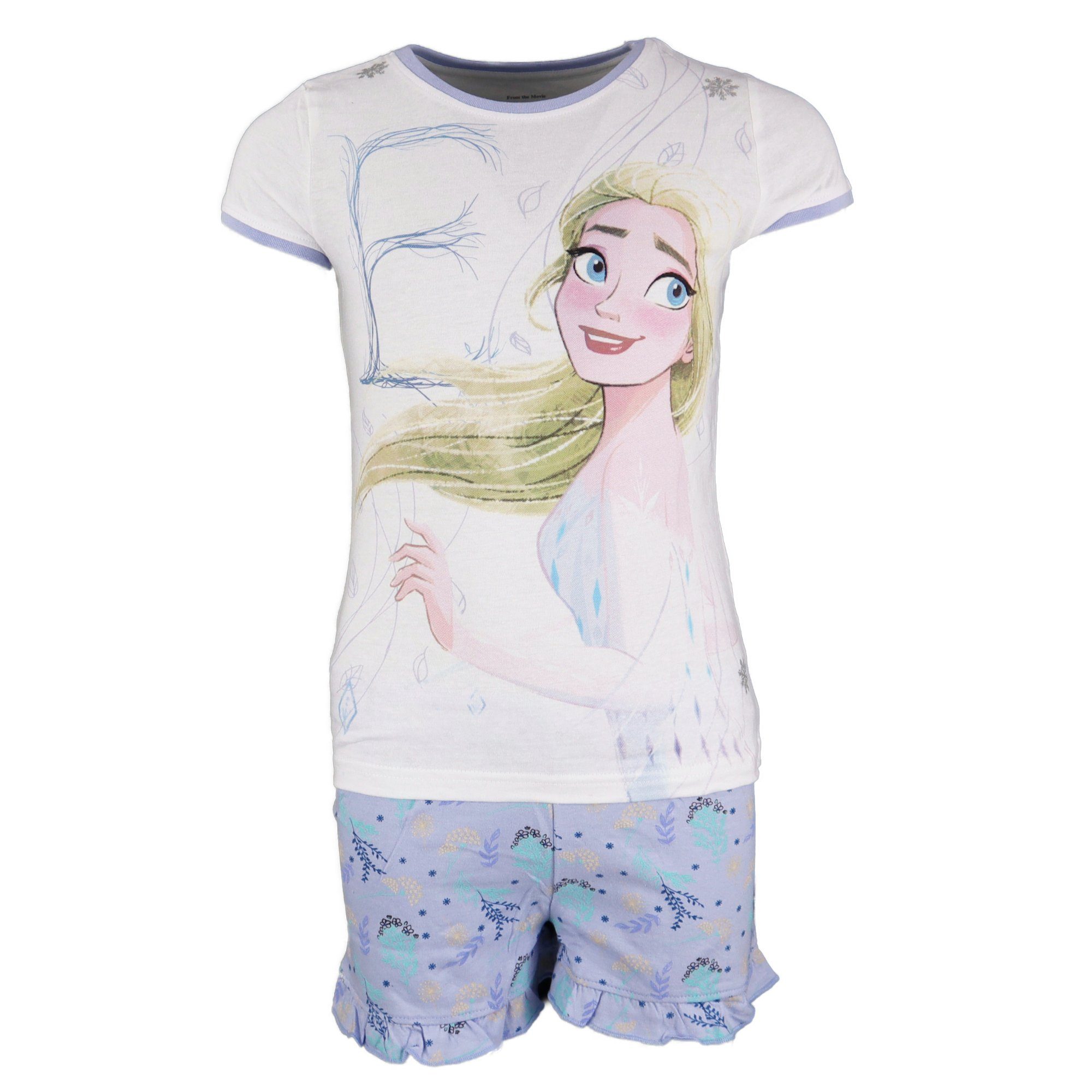 Neu Pyjama Set Schlafanzug Kurz Mädchen Frozen Rosa Blau pink 104 110 116 128#12 