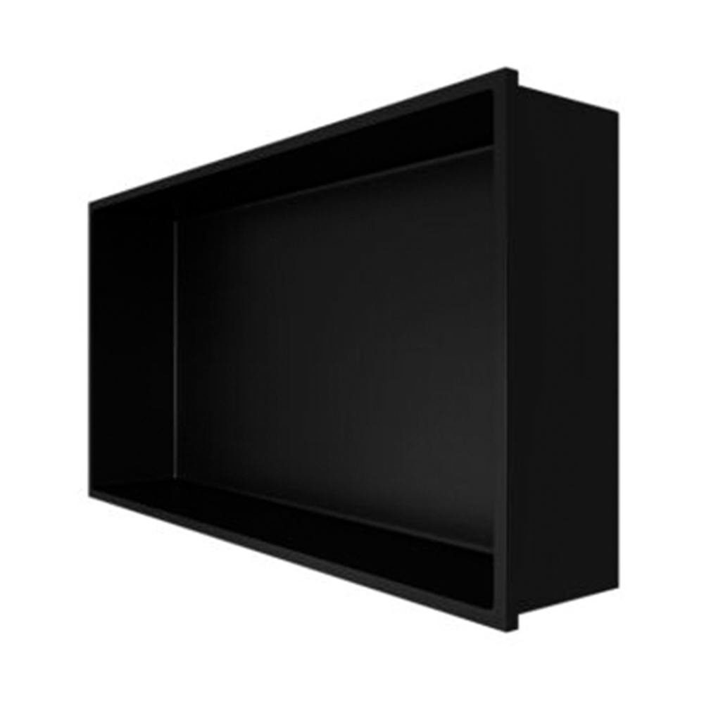 Aloni rostfrei HEC60MB, Aloni (1-St), Regalaufsatz 300x600x100mm schwarz matt Edelstahl Wandnische