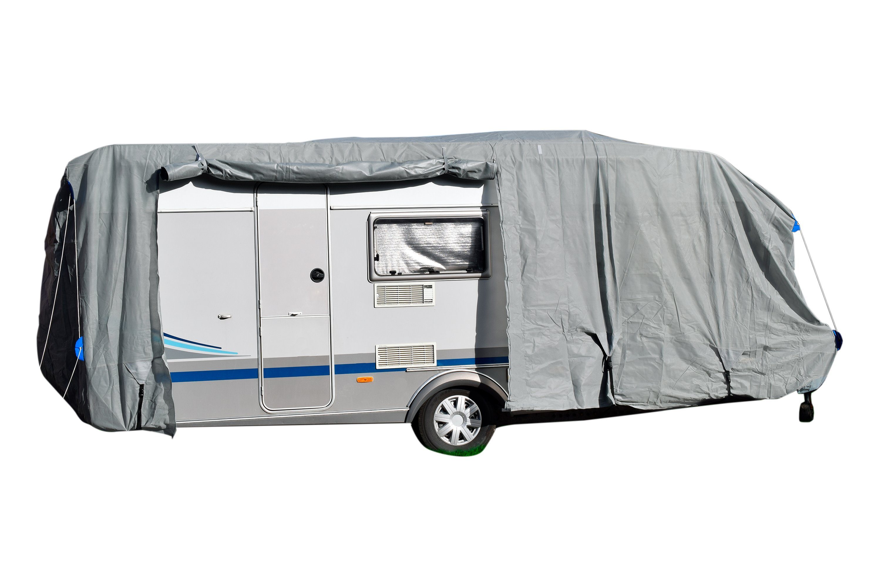 Green Yard Wohnwagenschutzhülle Abdeckplane Wohnmobil Schutzhülle XL 670 x 250 x 220 cm (1 Stück, inkl. Tragetasche), mit Reflektoren