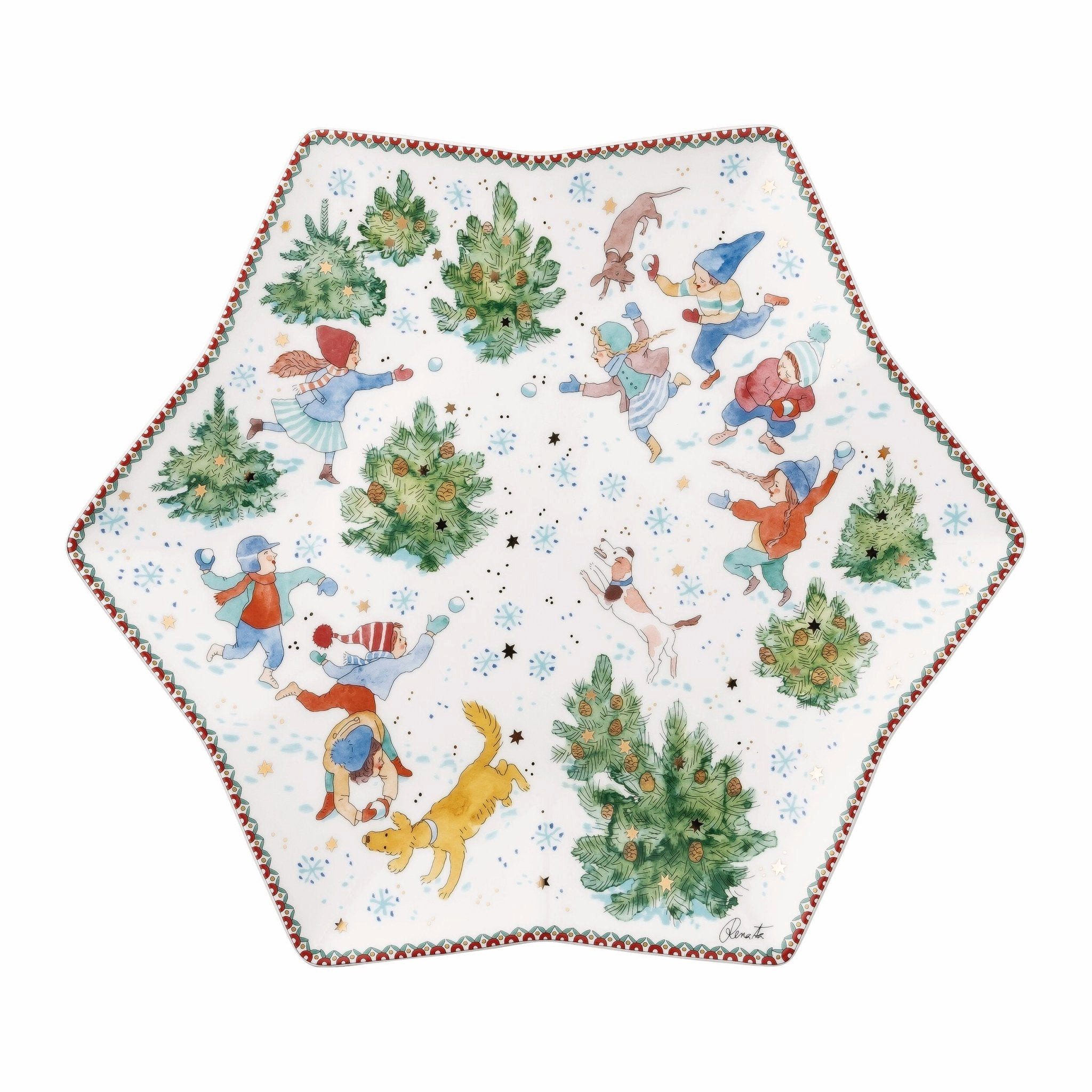 Hutschenreuther Teller Weihnachtsspiele, Sternschale 34 cm, Hutschenreuther 2025