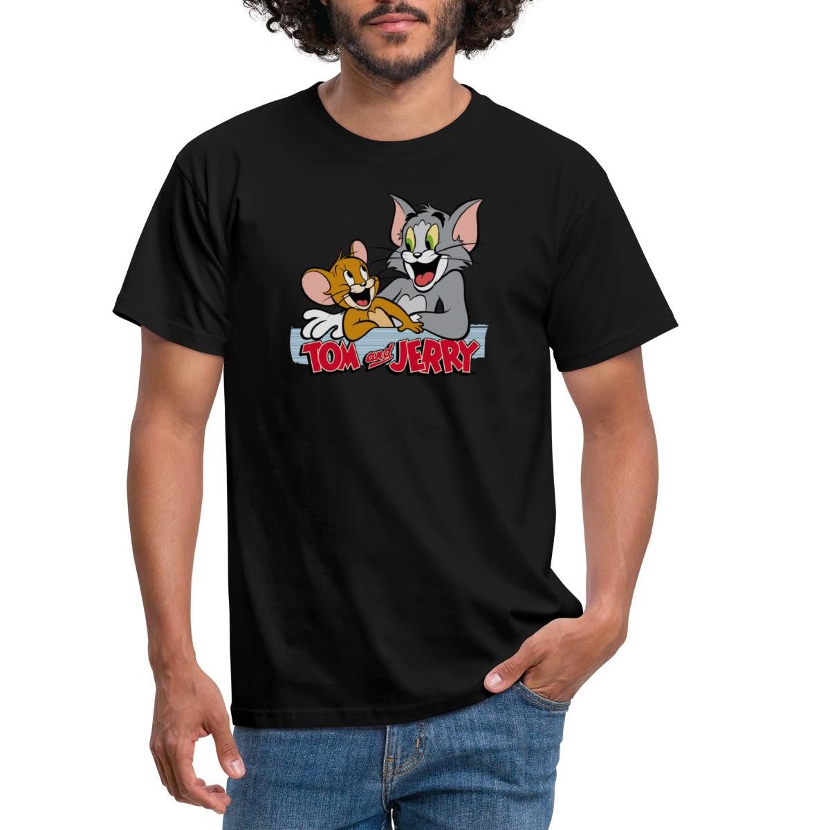Spreadshirt T-Shirt Tom Und Jerry Fröhliche Freunde Männer T-Shirt (1-tlg) günstig online kaufen