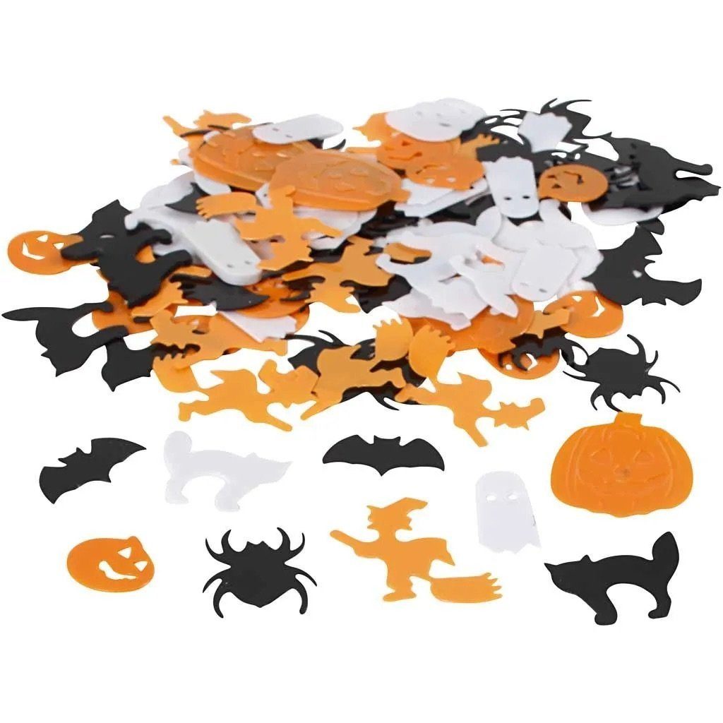 Creotime Konfetti Folienkonfetti Halloween Mix, orange/schwarz/weiß