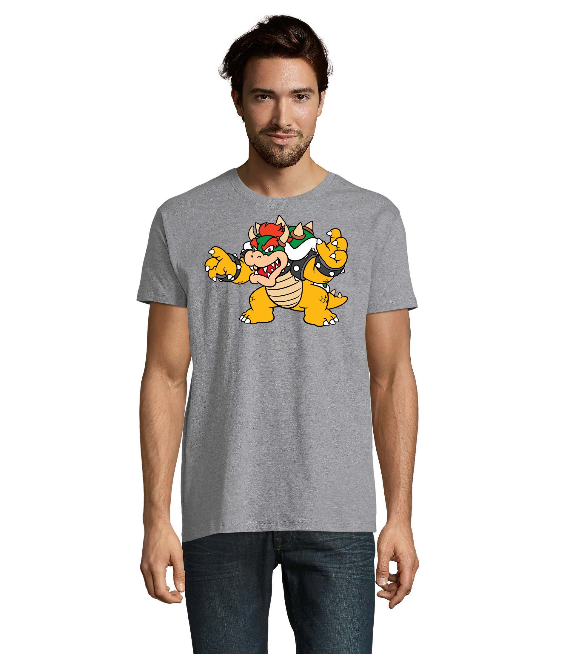 Blondie & Brownie T-Shirt Herren Nintendo Mario Yoshi Luigi Game Gamer Gaming Konsole Grau