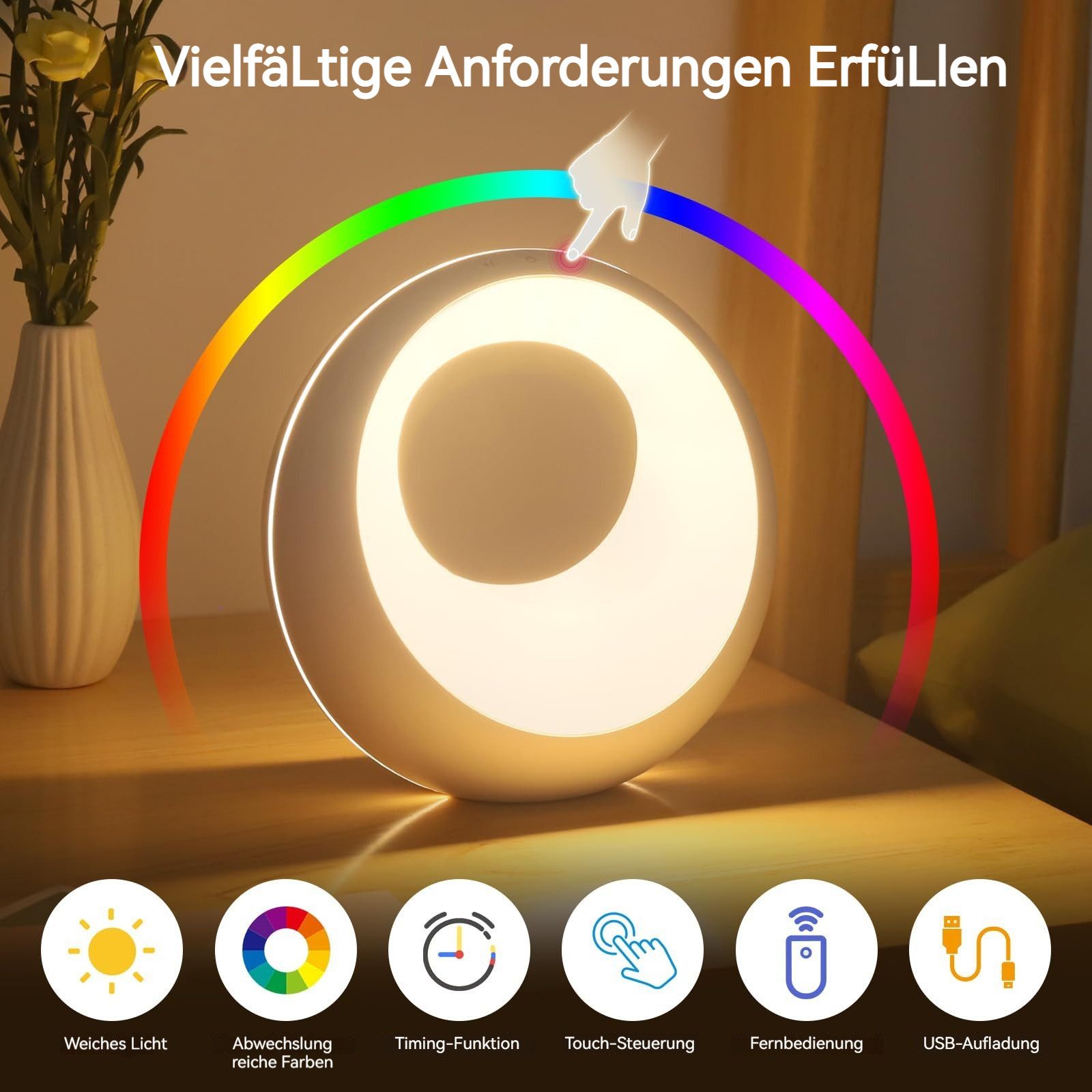 BlingBin Nachttischlampe Touch Dimmbar LED Tischlampe günstig online kaufen