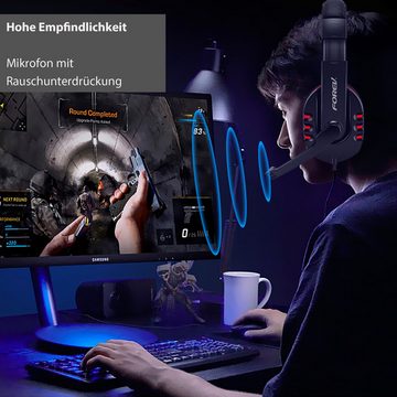 Tadow Gaming-Headset,RGB-Tastatur und Maus 4-teiliges Set,104 Tasten Tastatur- und Headset-Set, Kabelgebundenes Tastatur- und Maus-Set